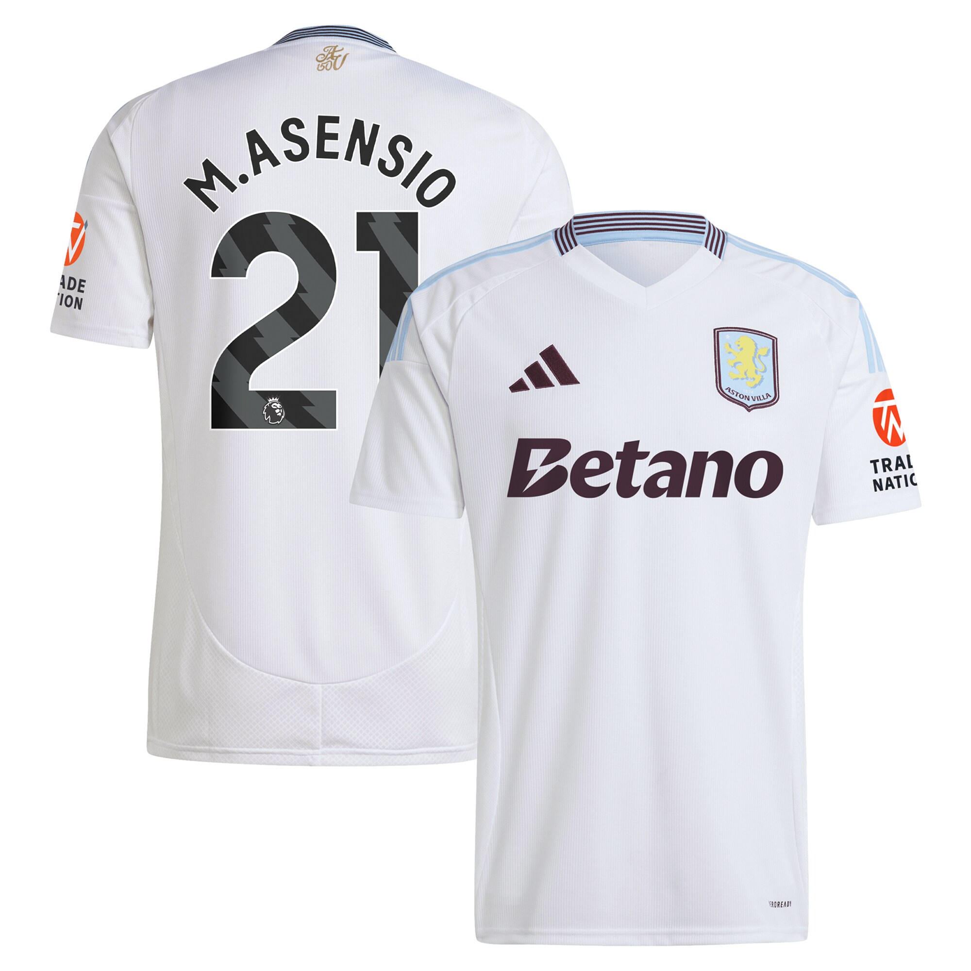 aston villa adidas away shirt 2024-25 with m.asensio 21 printing Collection | Official Aston Villa FC Gear Online