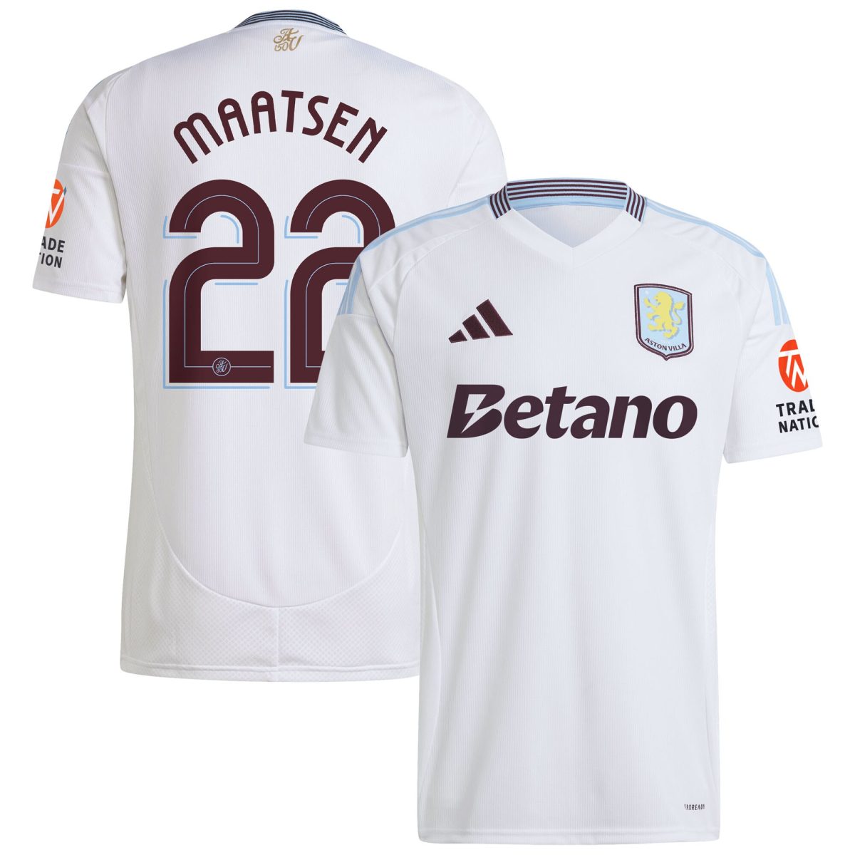 aston villa adidas away shirt 2024-25 with maatsen 22 cup printing Collection | Official Aston Villa FC Gear Online