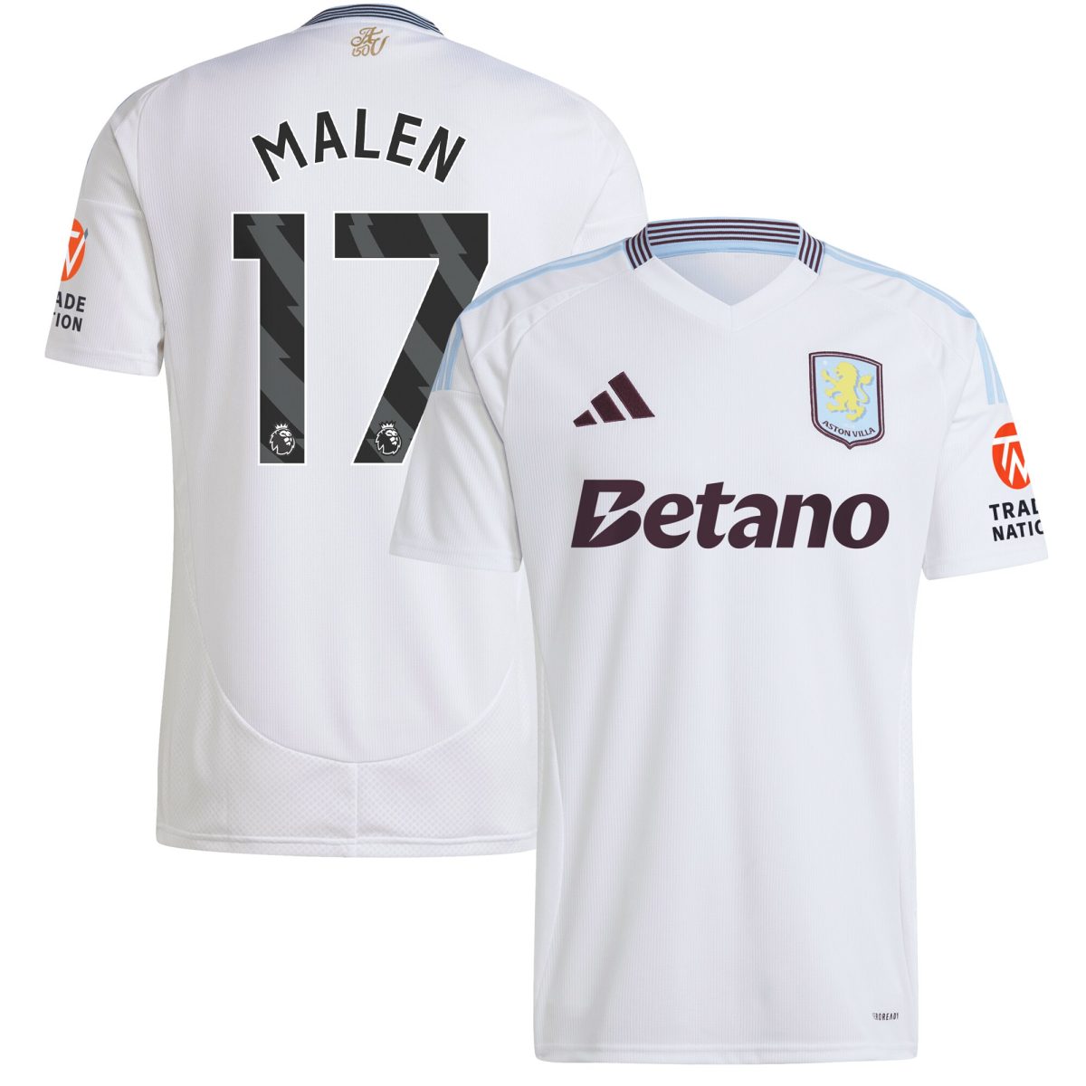 aston villa adidas away shirt 2024-25 with malen 17 printing Collection | Official Aston Villa FC Gear Online