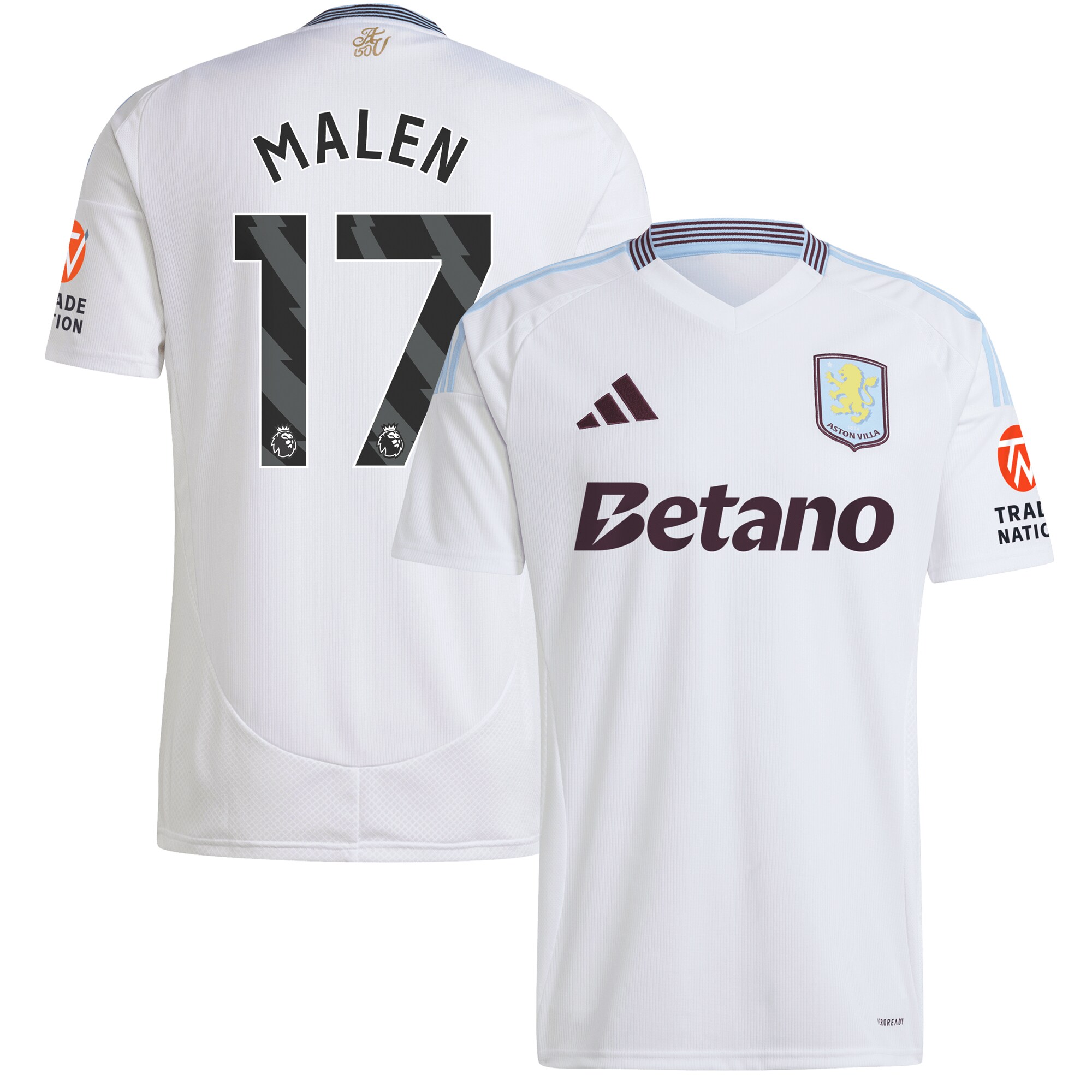 aston villa adidas away shirt 2024-25 with malen 17 printing Collection | Official Aston Villa FC Gear Online