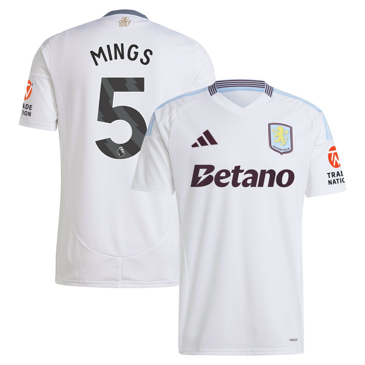 aston villa adidas away shirt 2024-25 with mings 5 printing Collection | Official Aston Villa FC Gear Online