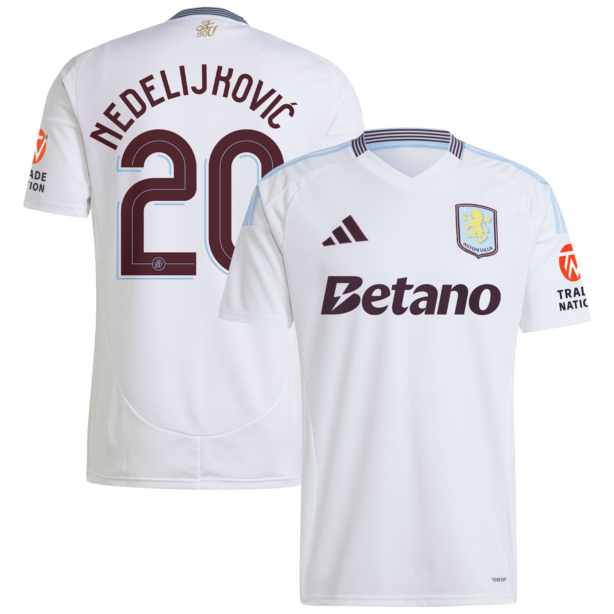 aston villa adidas away shirt 2024-25 with nedeljković 20 cup printing Collection | Official Aston Villa FC Gear Online