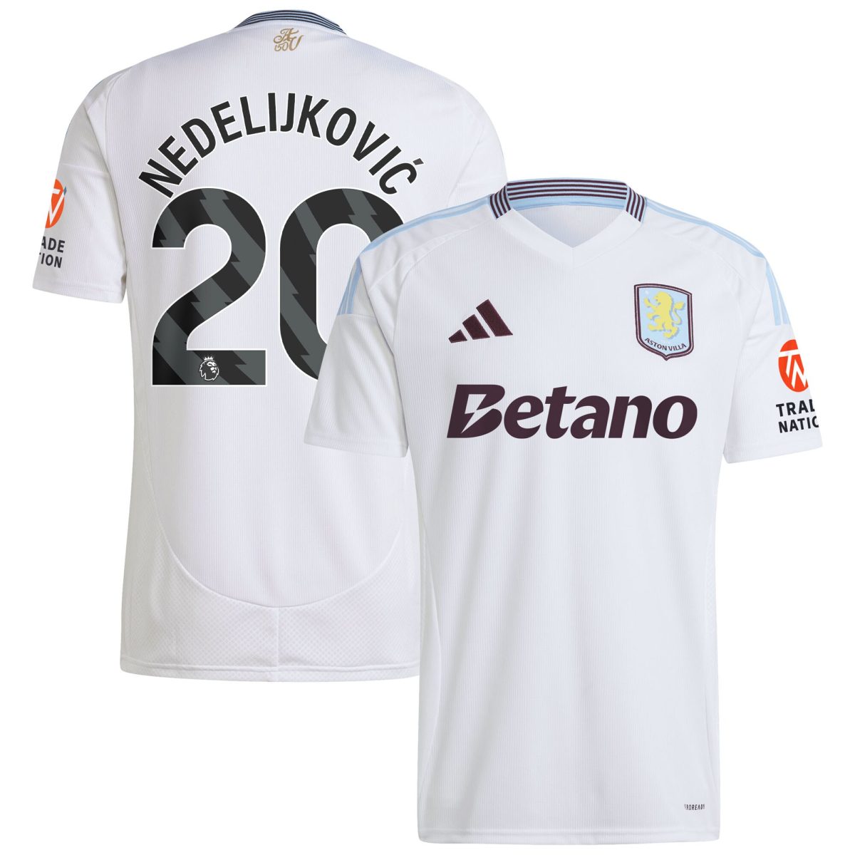 aston villa adidas away shirt 2024-25 with nedeljković 20 printing Collection | Official Aston Villa FC Gear Online