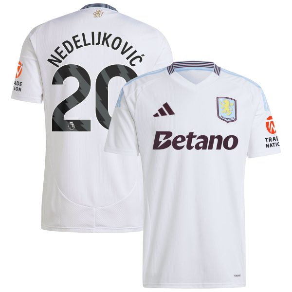 aston villa adidas away shirt 2024-25 with nedeljković 20 printing Collection | Official Aston Villa FC Gear Online
