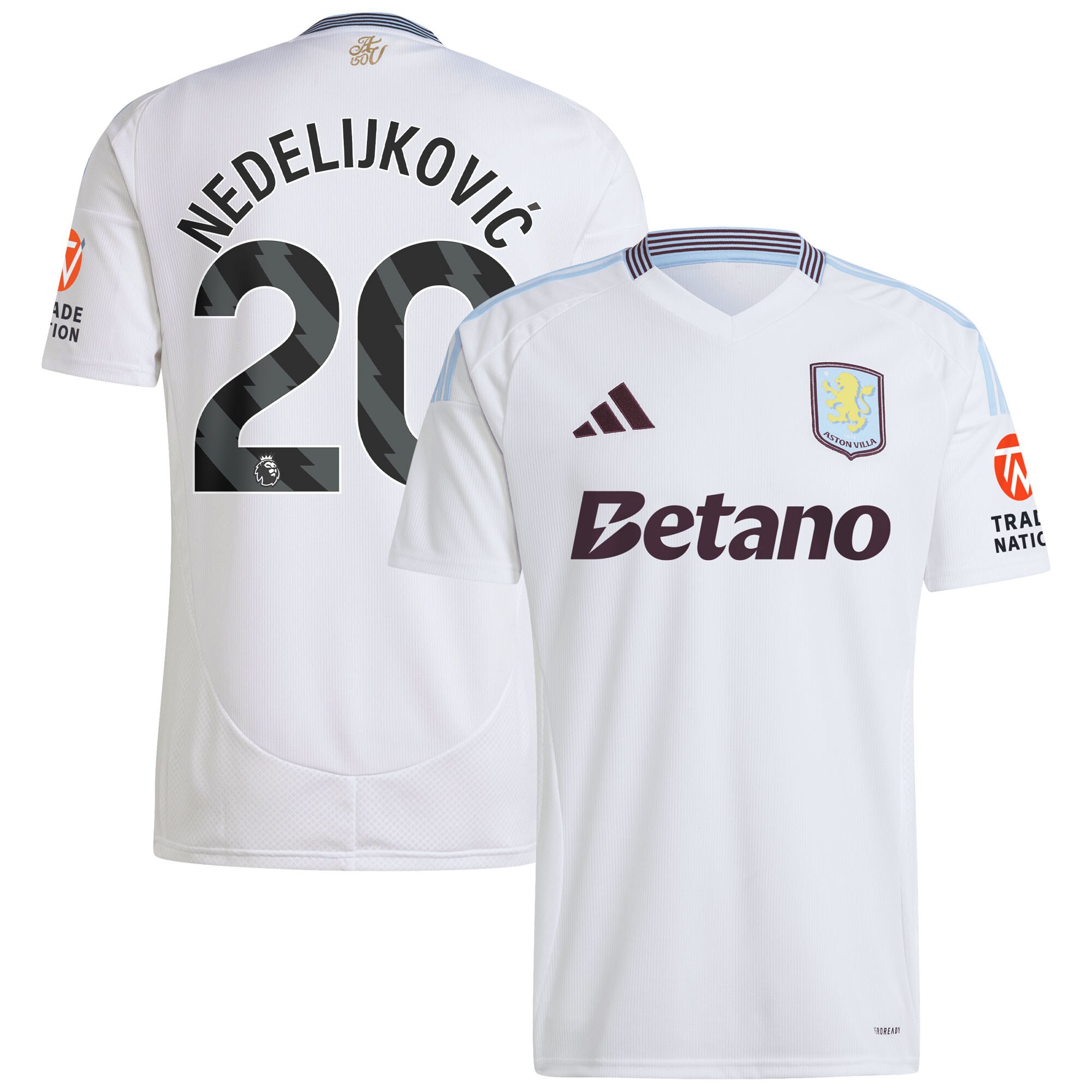 aston villa adidas away shirt 2024-25 with nedeljković 20 printing Collection | Official Aston Villa FC Gear Online