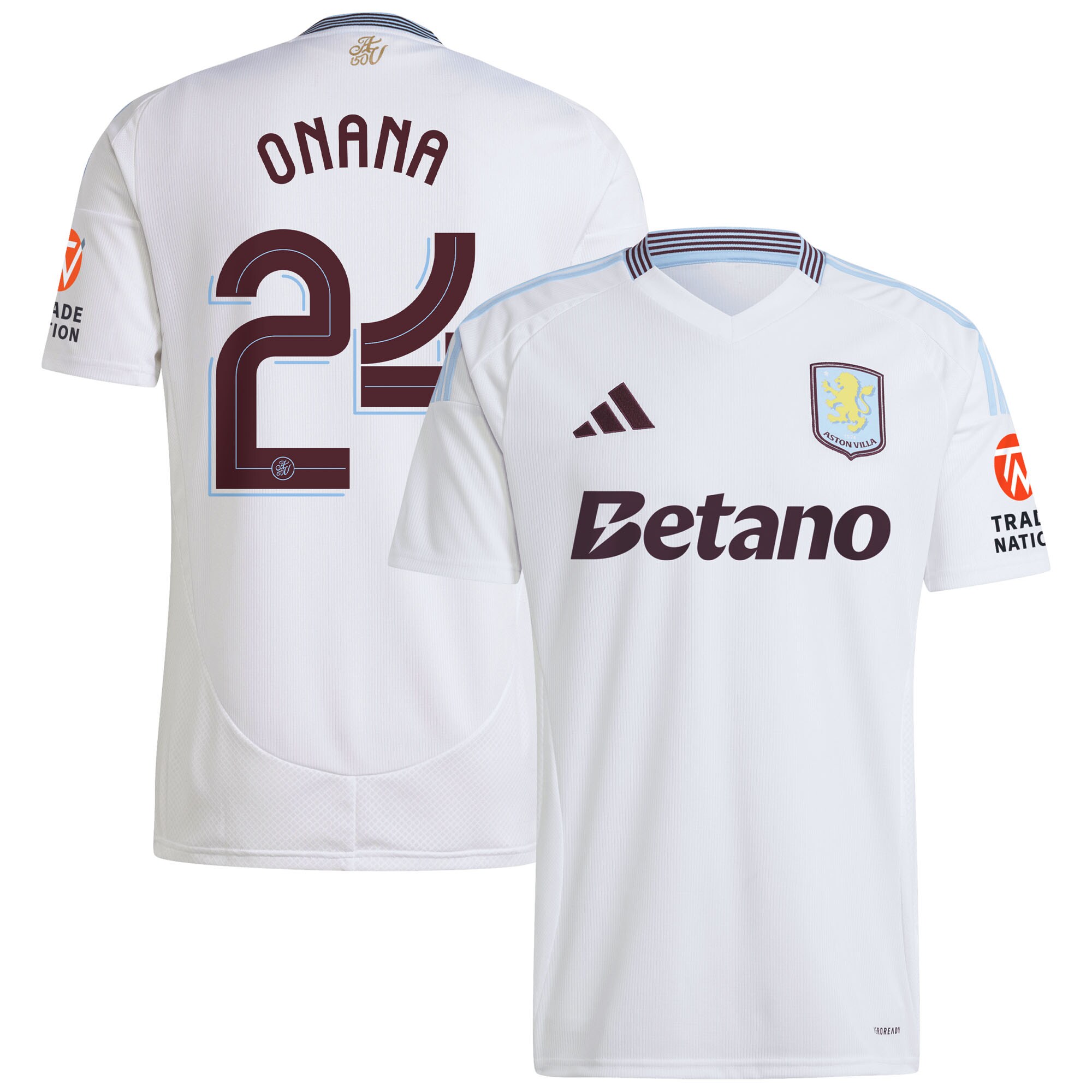 aston villa adidas away shirt 2024-25 with onana 24 cup printing Collection | Official Aston Villa FC Gear Online