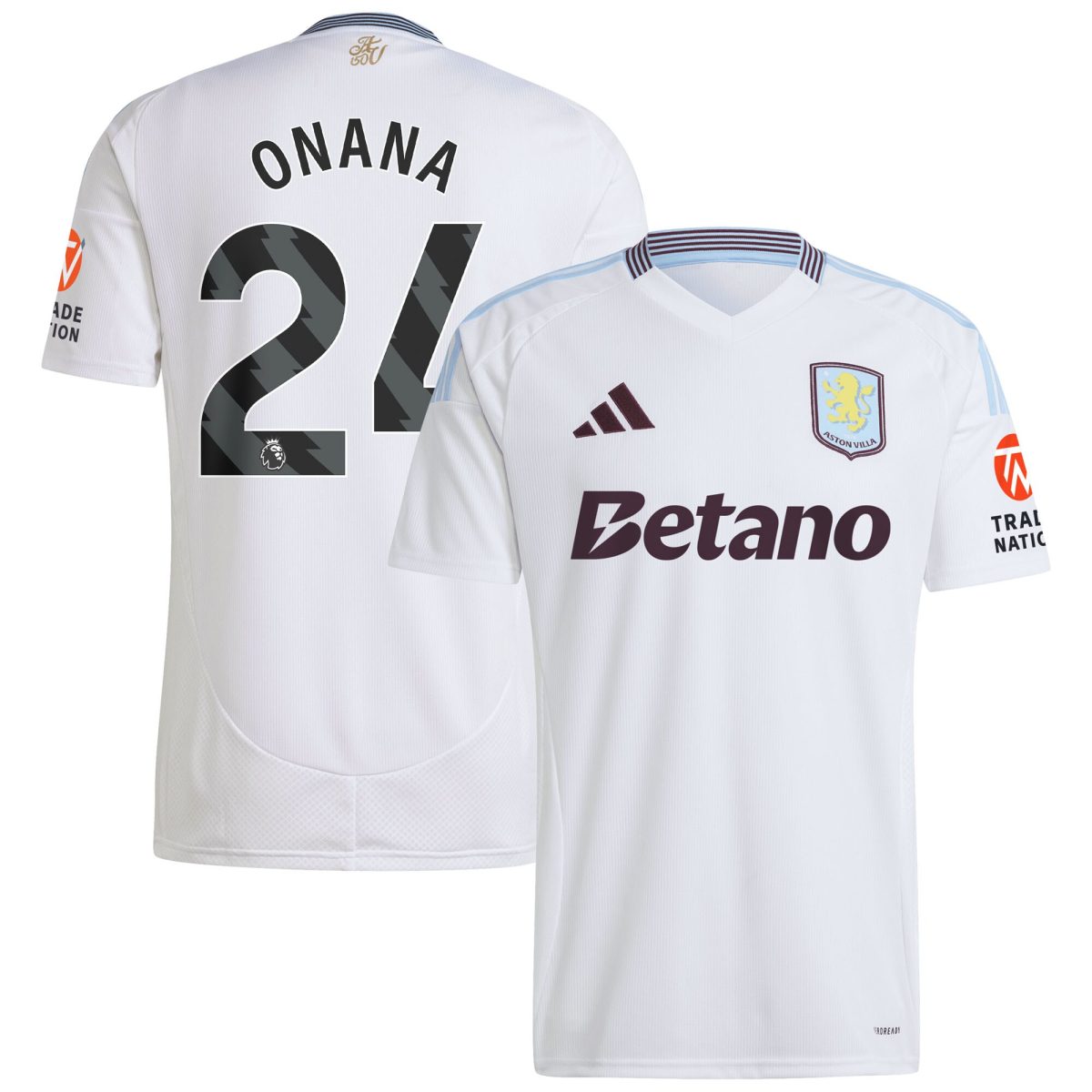 aston villa adidas away shirt 2024-25 with onana 24 printing Collection | Official Aston Villa FC Gear Online