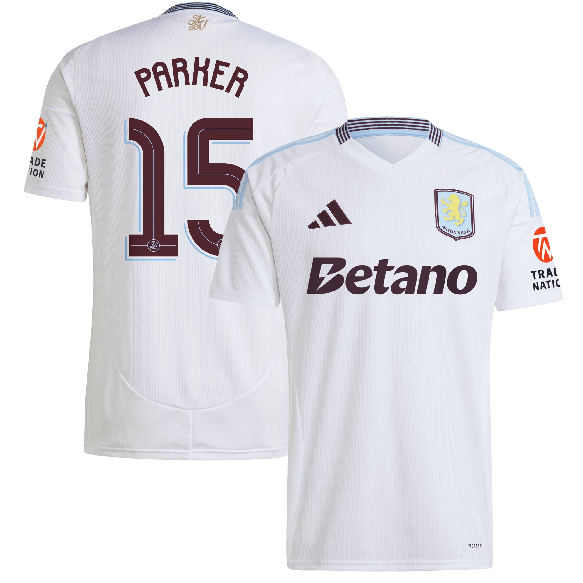 aston villa adidas away shirt 2024-25 with parker 15 cup printing Collection | Official Aston Villa FC Gear Online