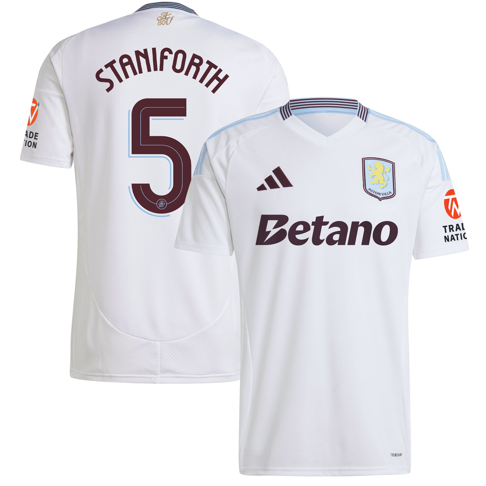 aston villa adidas away shirt 2024-25 with staniforth 5 cup printing Collection | Official Aston Villa FC Gear Online