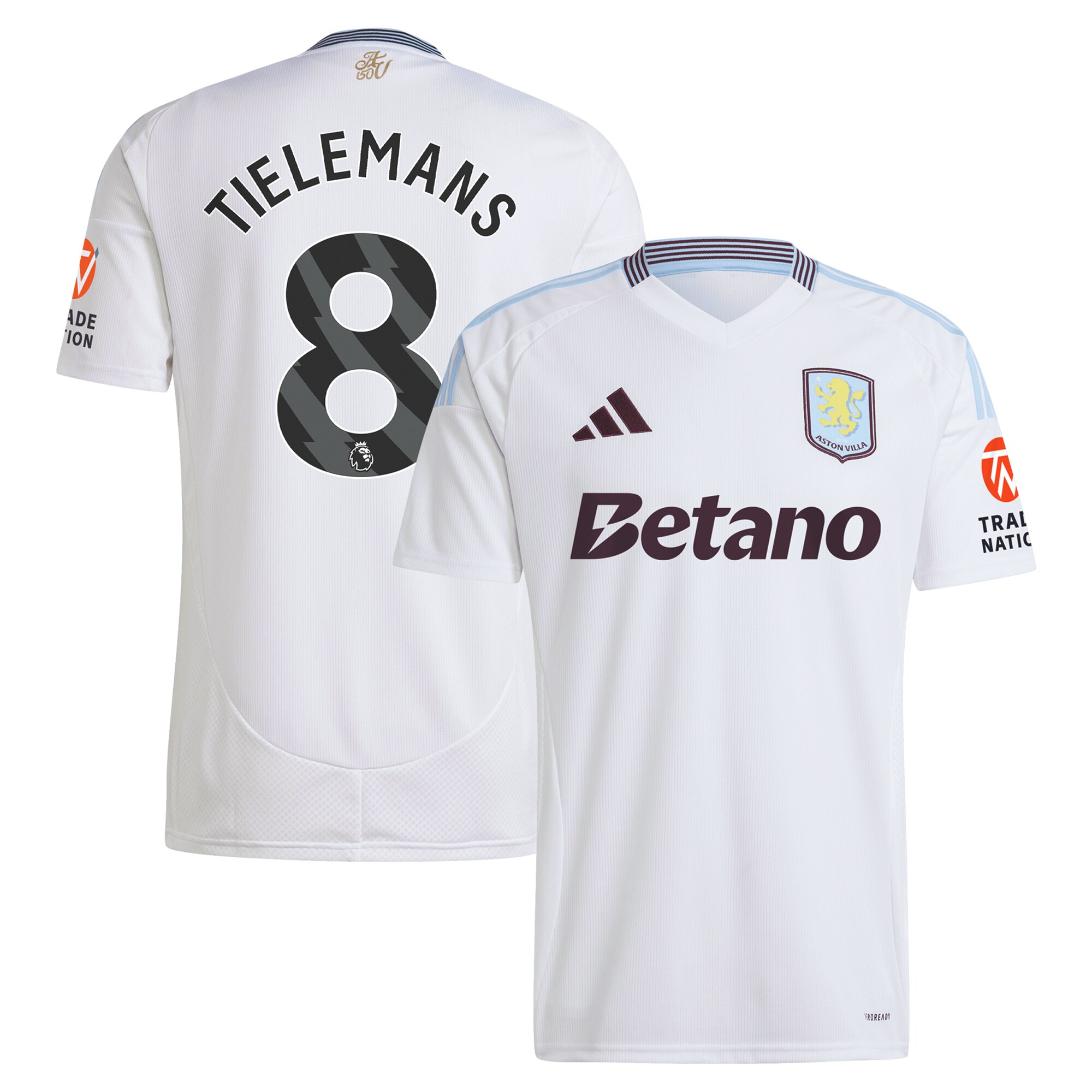 aston villa adidas away shirt 2024-25 with tielemans 8 printing Collection | Official Aston Villa FC Gear Online