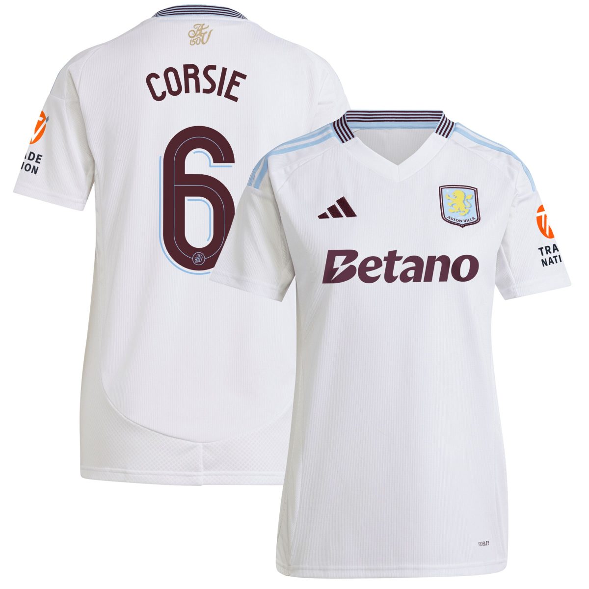 aston villa adidas away shirt 2024-25 – womens with corsie 6 cup printing Collection | Official Aston Villa FC Gear Online