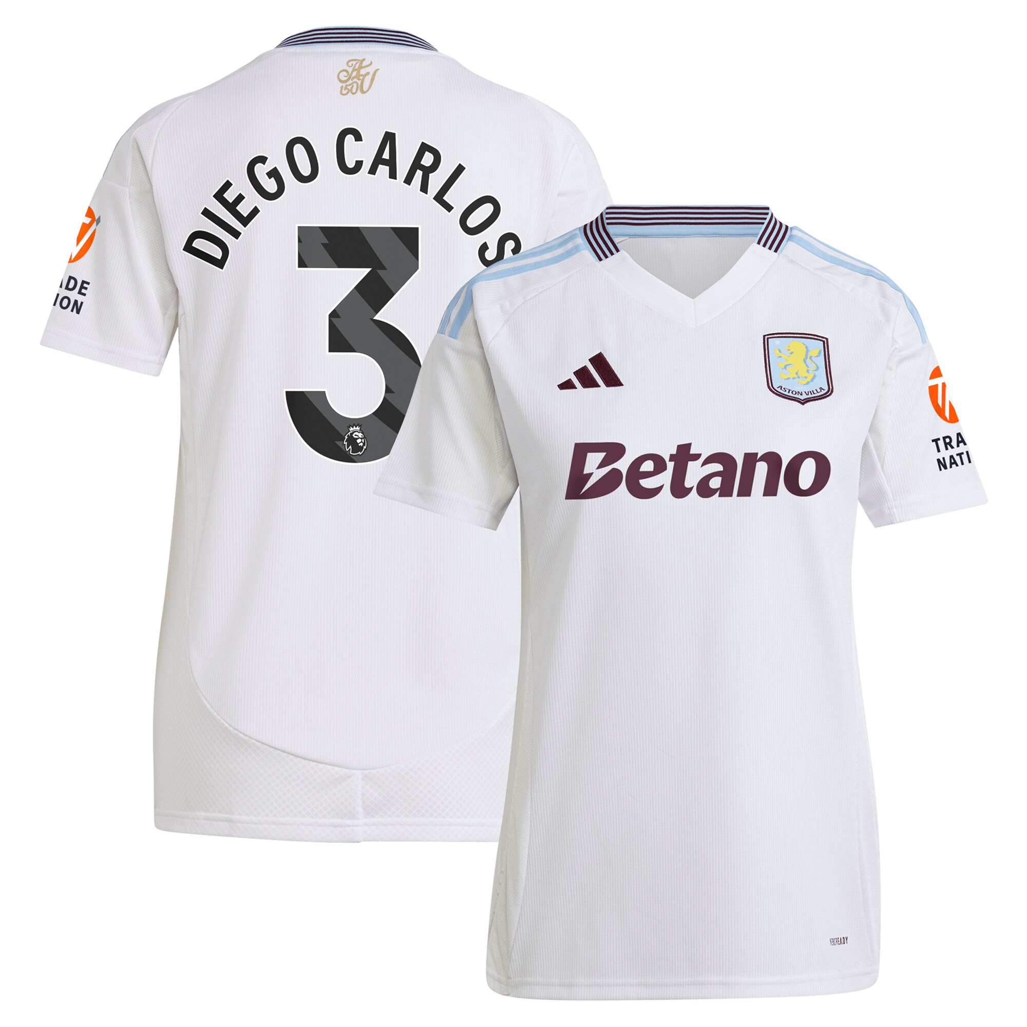 aston villa adidas away shirt 2024-25 – womens with diego carlos 3 printing Collection | Official Aston Villa FC Gear Online