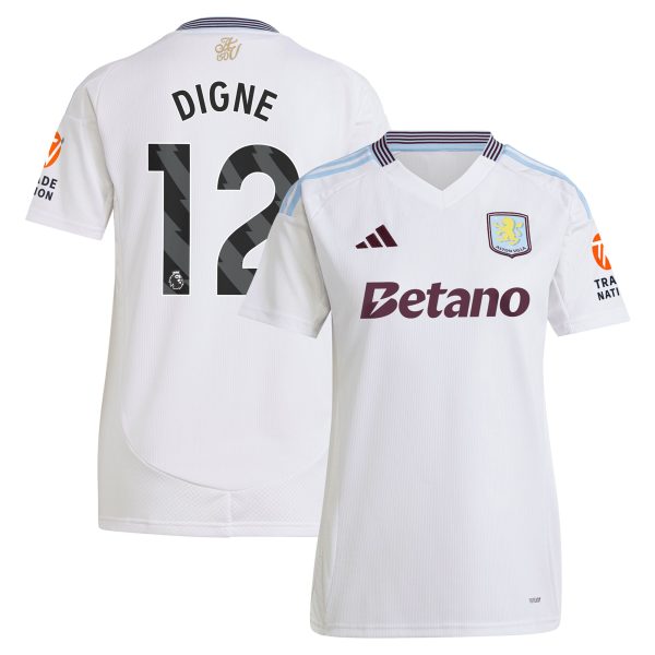 aston villa adidas away shirt 2024-25 – womens with digne 12 printing Collection | Official Aston Villa FC Gear Online