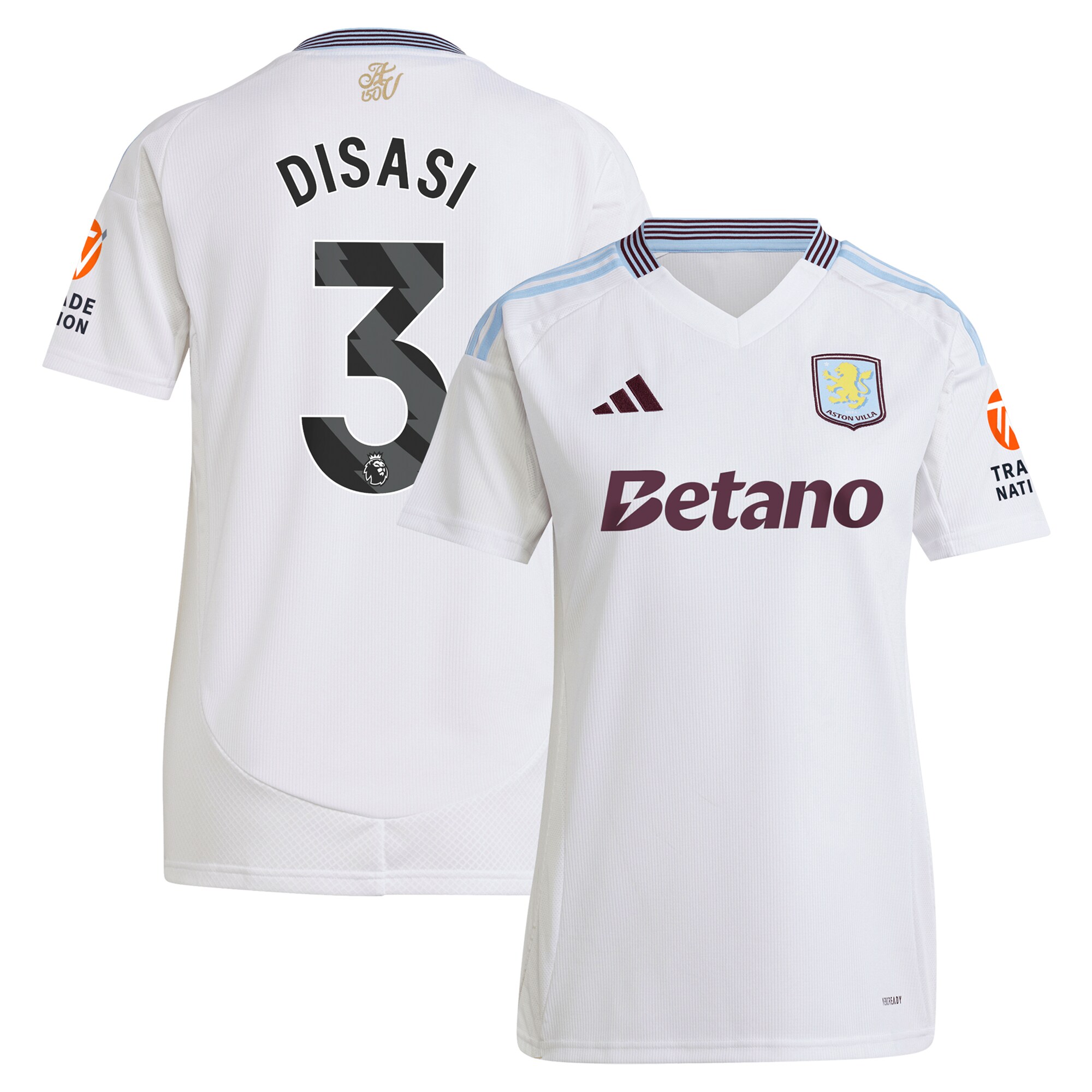 aston villa adidas away shirt 2024-25 – womens with disasi 3 printing Collection | Official Aston Villa FC Gear Online