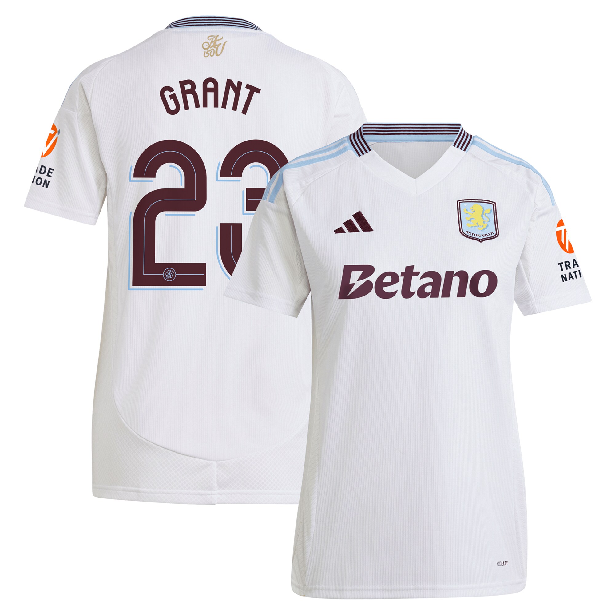 aston villa adidas away shirt 2024-25 – womens with grant 23 cup printing Collection | Official Aston Villa FC Gear Online