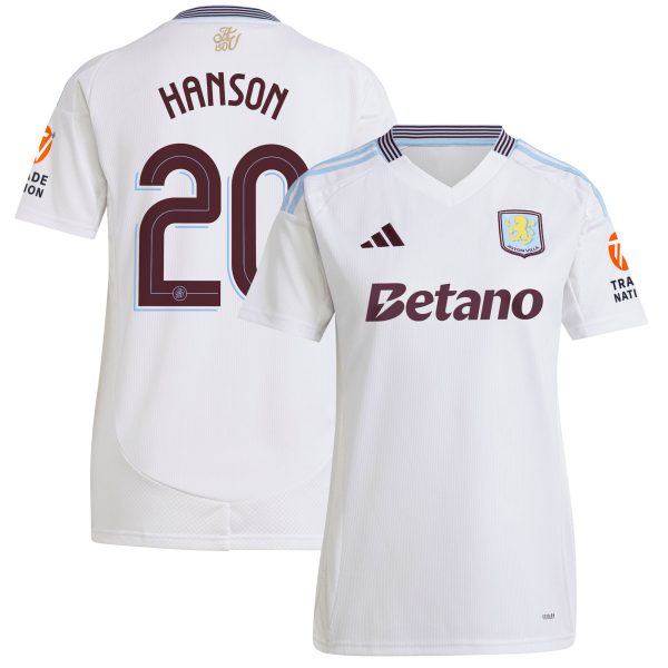 aston villa adidas away shirt 2024-25 – womens with hanson 20 cup printing Collection | Official Aston Villa FC Gear Online