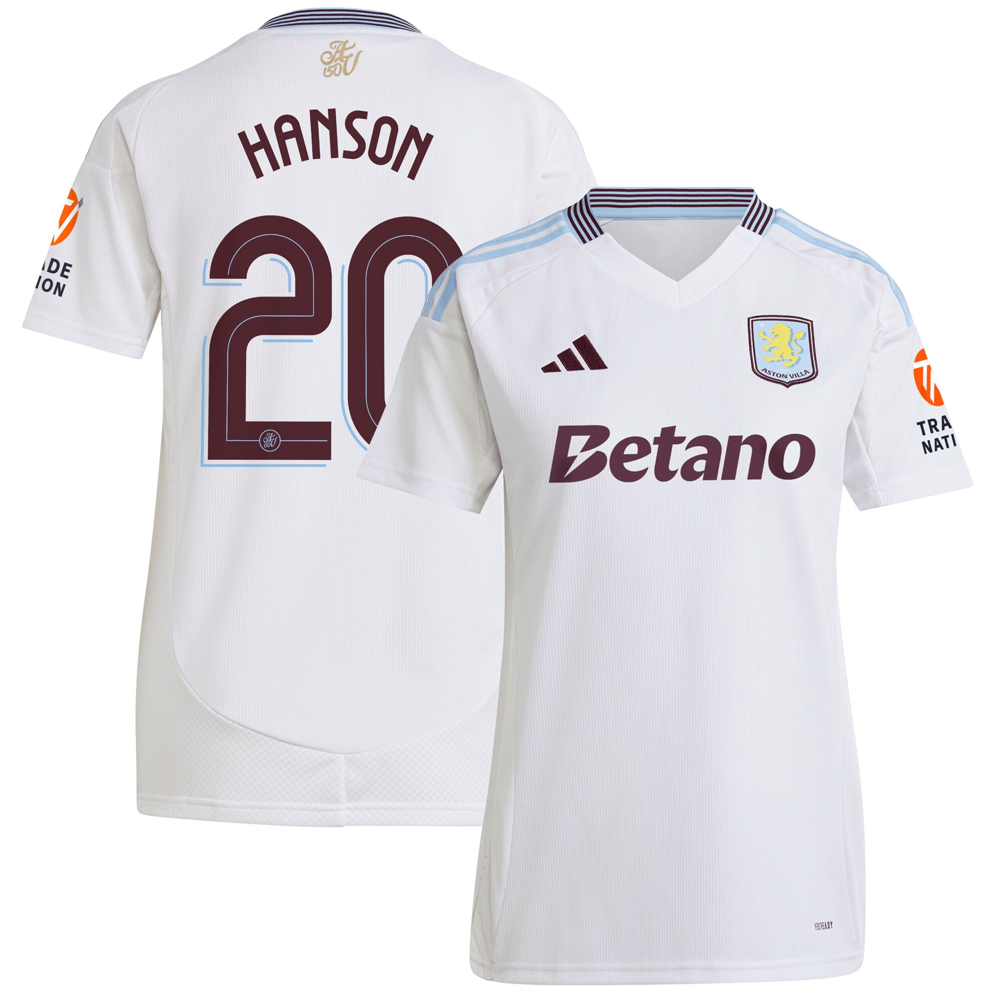 aston villa adidas away shirt 2024-25 – womens with hanson 20 cup printing Collection | Official Aston Villa FC Gear Online