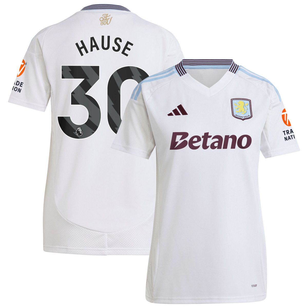aston villa adidas away shirt 2024-25 – womens with hause 30 printing Collection | Official Aston Villa FC Gear Online