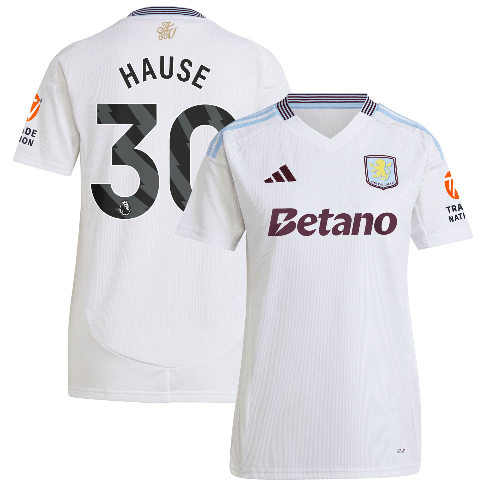 aston villa adidas away shirt 2024-25 – womens with hause 30 printing Collection | Official Aston Villa FC Gear Online