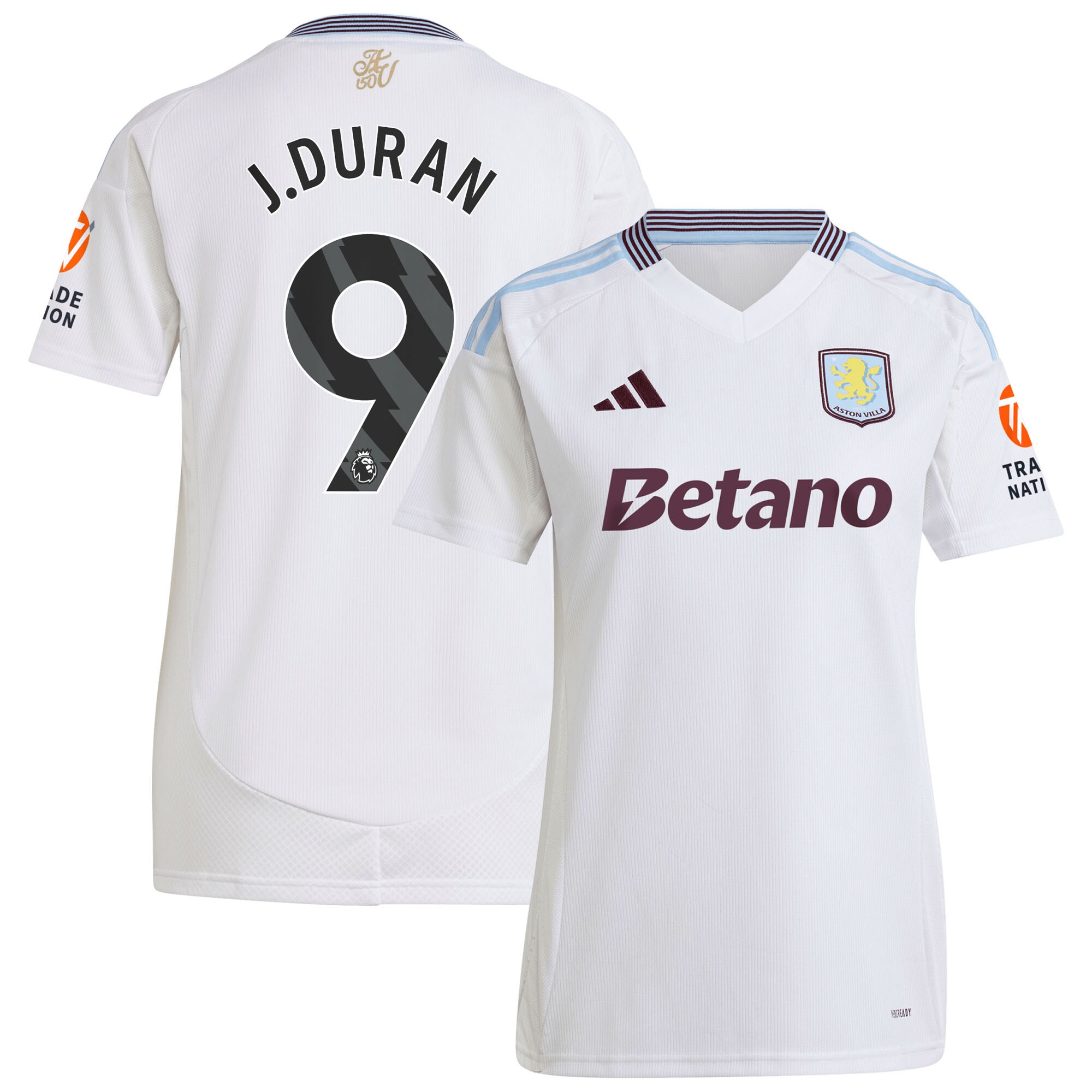 aston villa adidas away shirt 2024-25 – womens with j.duran 9 printing Collection | Official Aston Villa FC Gear Online