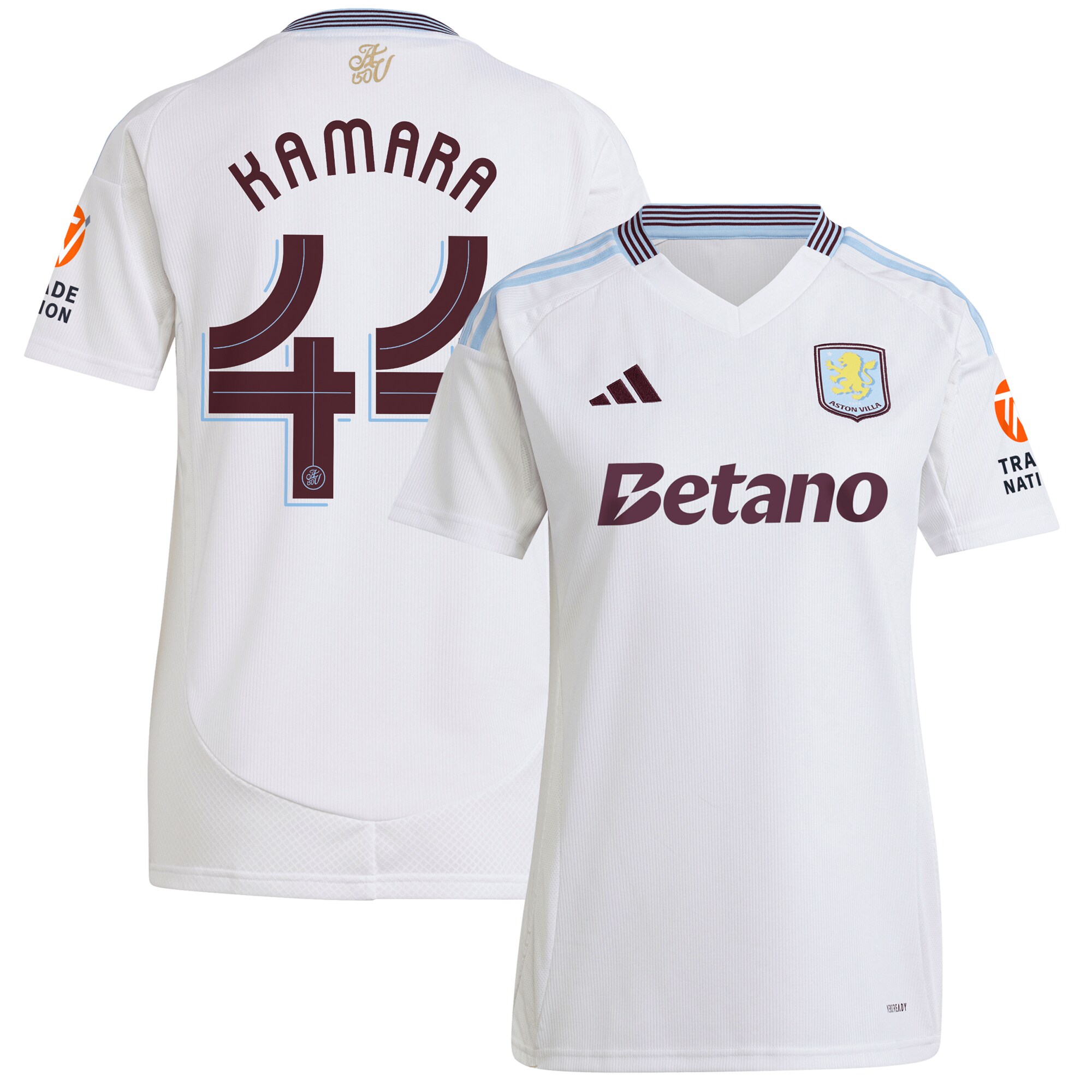 aston villa adidas away shirt 2024-25 – womens with kamara 44 cup printing Collection | Official Aston Villa FC Gear Online