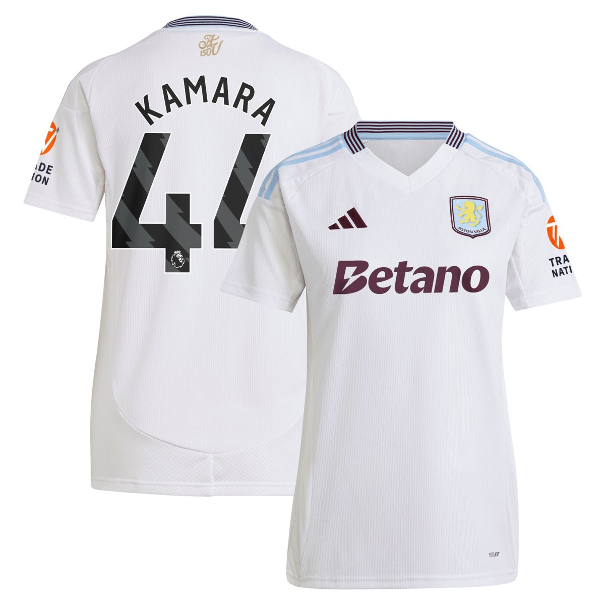 aston villa adidas away shirt 2024-25 – womens with kamara 44 printing Collection | Official Aston Villa FC Gear Online