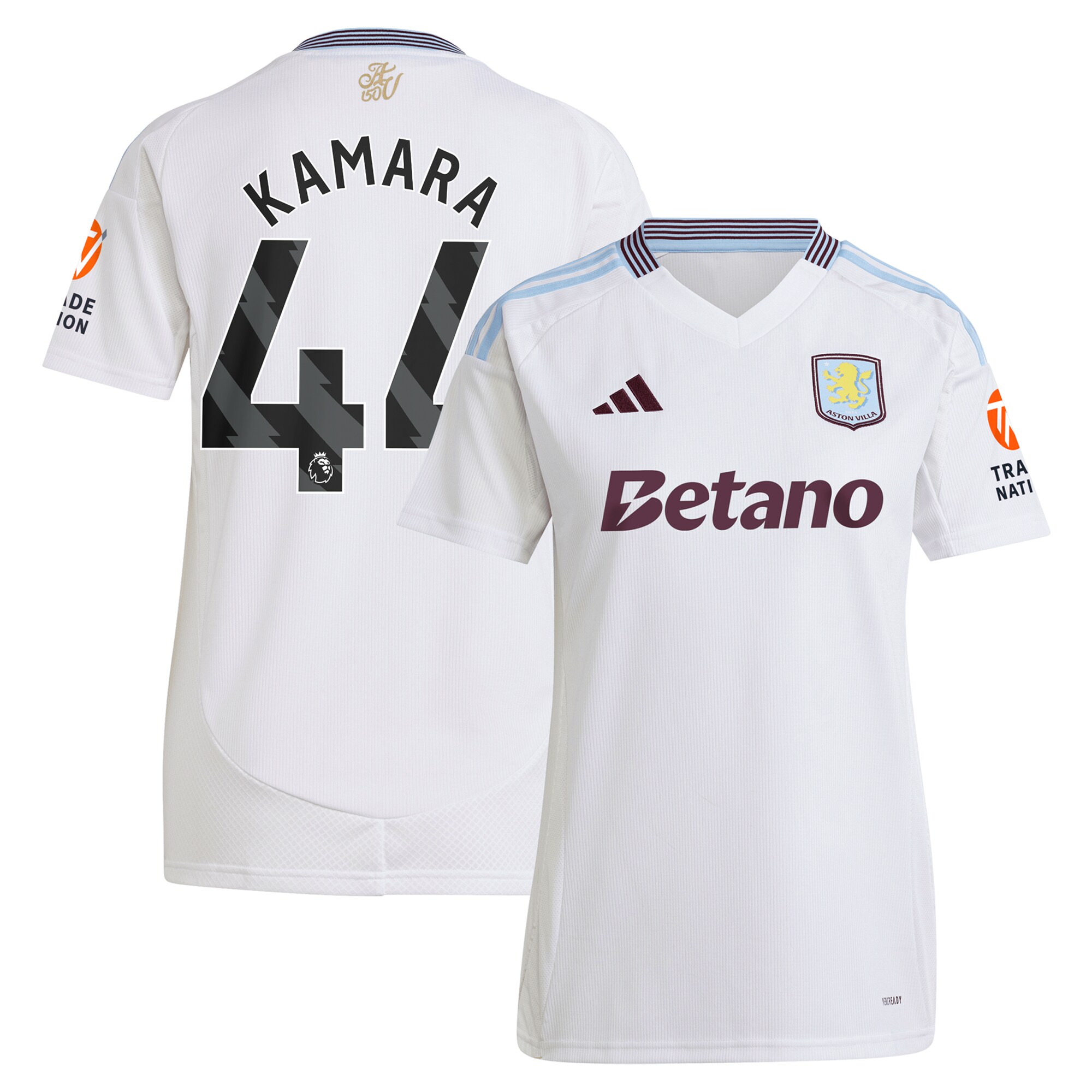 aston villa adidas away shirt 2024-25 – womens with kamara 44 printing Collection | Official Aston Villa FC Gear Online