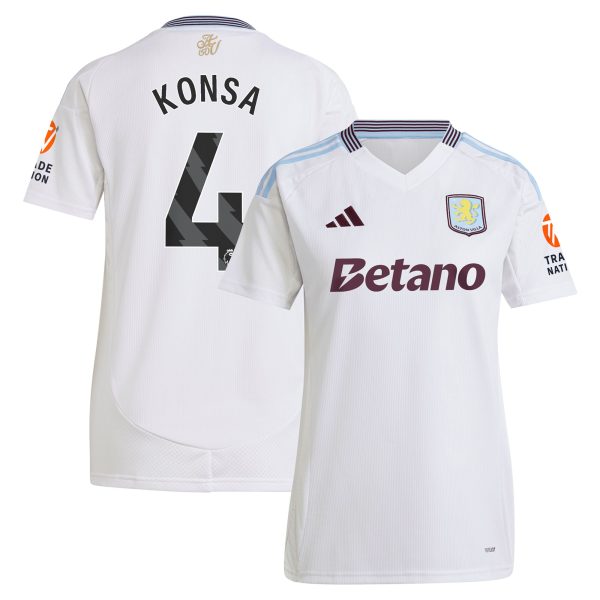 aston villa adidas away shirt 2024-25 – womens with konsa 4 printing Collection | Official Aston Villa FC Gear Online