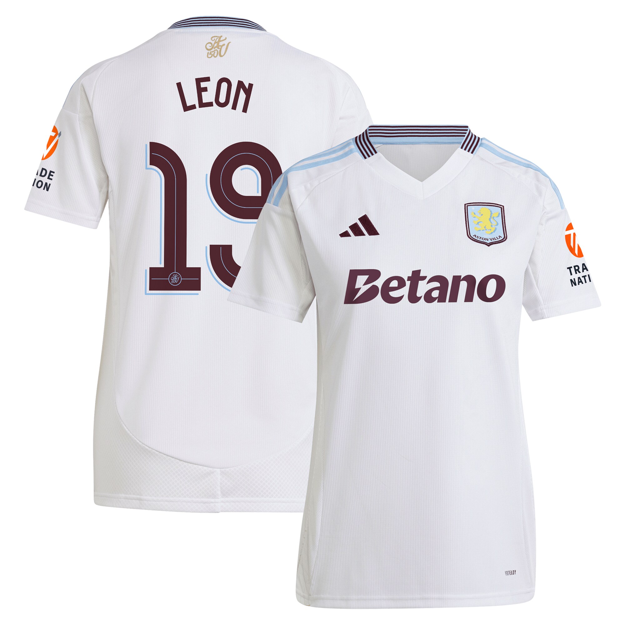 aston villa adidas away shirt 2024-25 – womens with leon 19 cup printing Collection | Official Aston Villa FC Gear Online