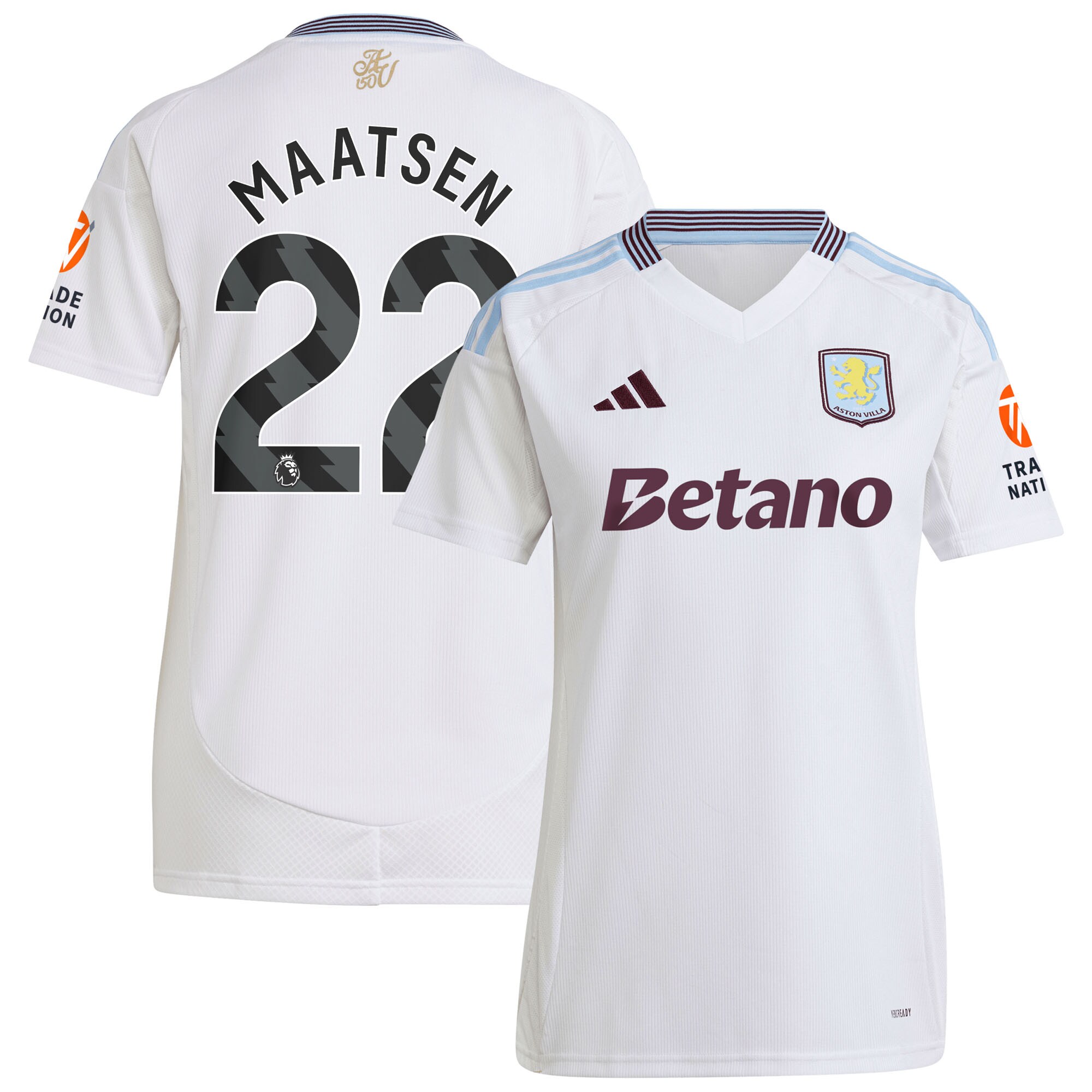 aston villa adidas away shirt 2024-25 – womens with maatsen 22 printing Collection | Official Aston Villa FC Gear Online