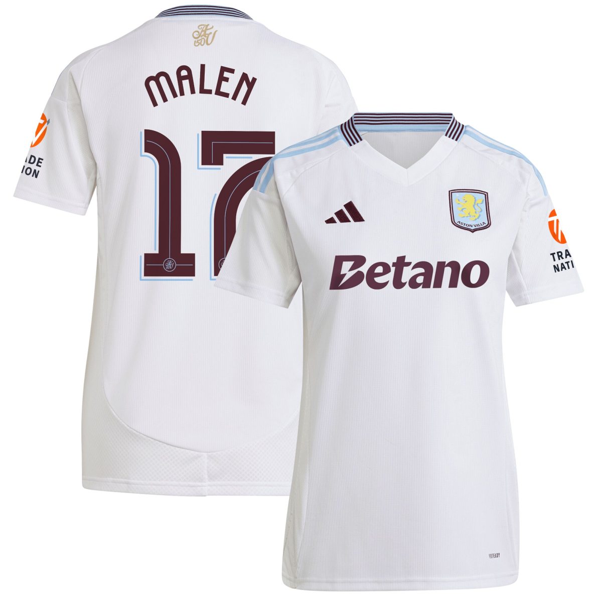 aston villa adidas away shirt 2024-25 – womens with malen 17 cup printing Collection | Official Aston Villa FC Gear Online