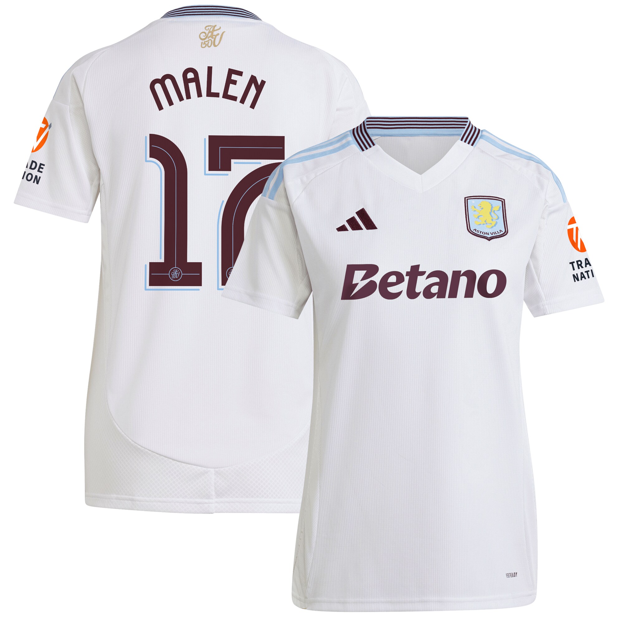 aston villa adidas away shirt 2024-25 – womens with malen 17 cup printing Collection | Official Aston Villa FC Gear Online