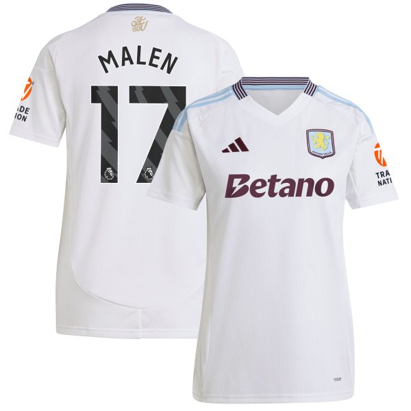 aston villa adidas away shirt 2024-25 – womens with malen 17 printing Collection | Official Aston Villa FC Gear Online