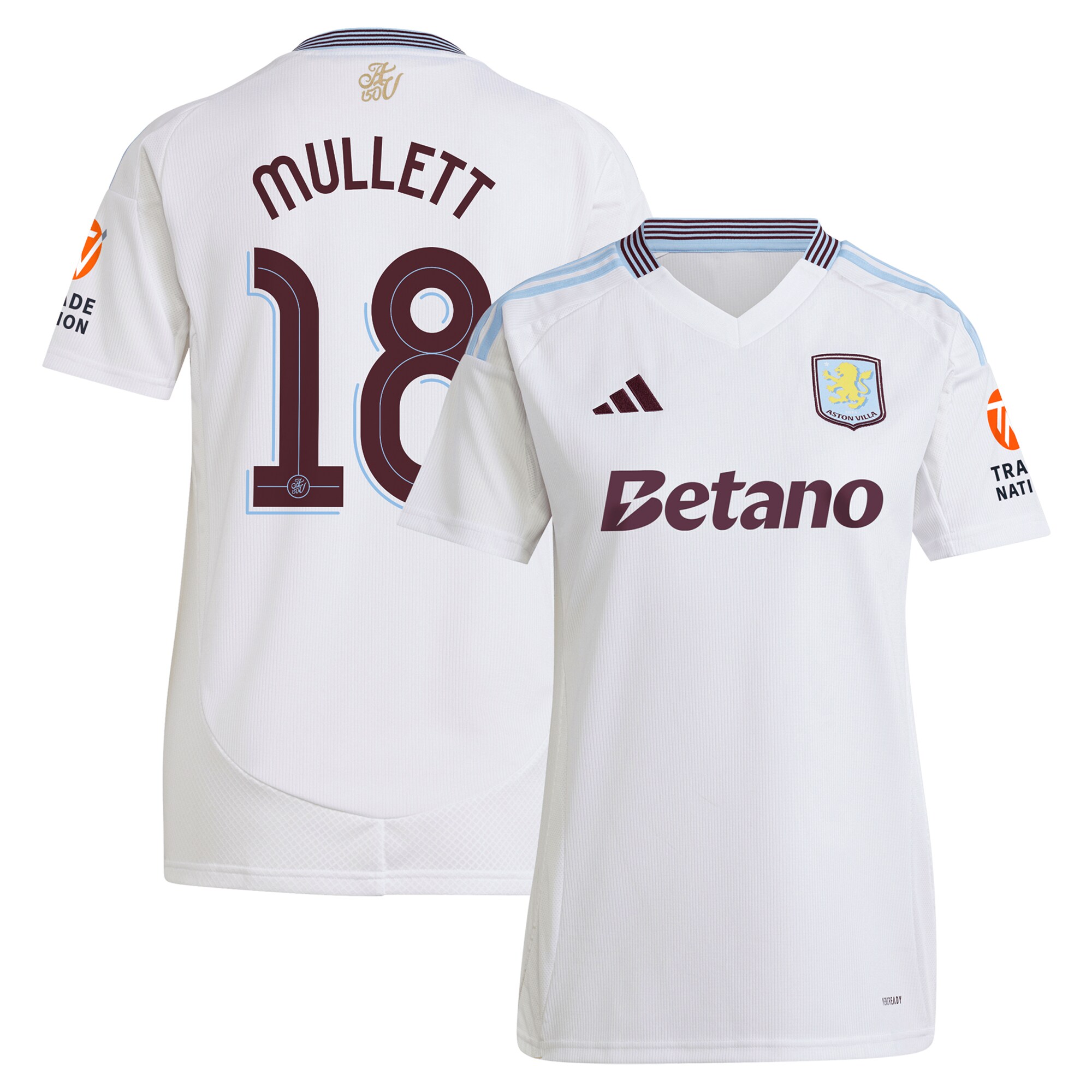 aston villa adidas away shirt 2024-25 – womens with mullett 18 cup printing Collection | Official Aston Villa FC Gear Online