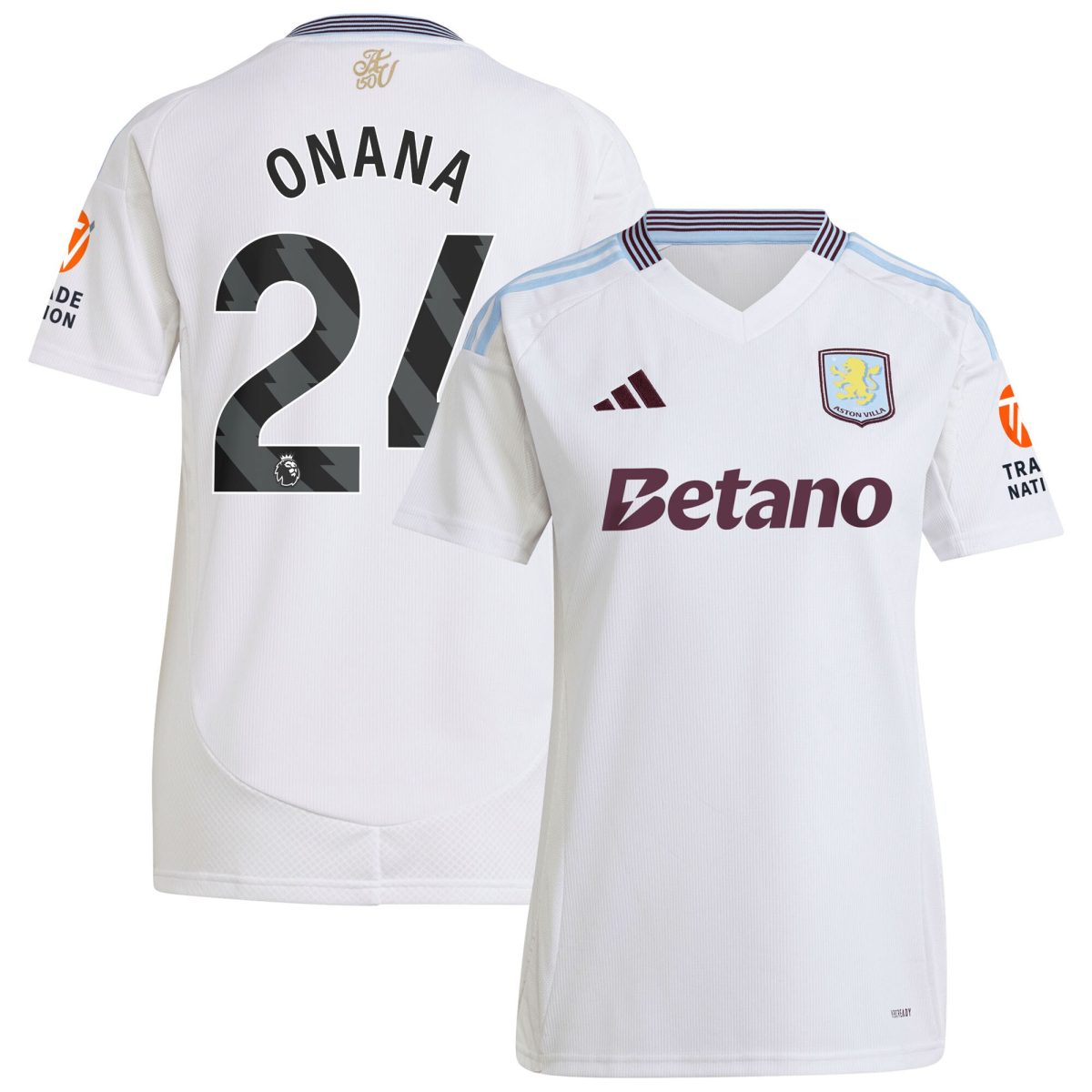 aston villa adidas away shirt 2024-25 – womens with onana 24 printing Collection | Official Aston Villa FC Gear Online