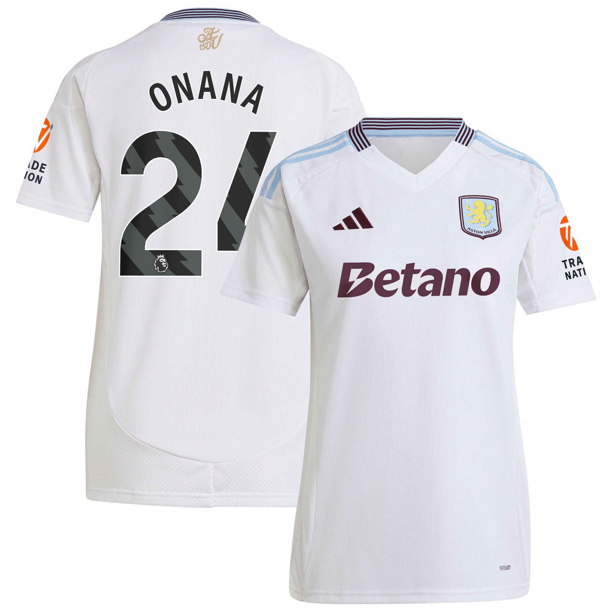 aston villa adidas away shirt 2024-25 – womens with onana 24 printing Collection | Official Aston Villa FC Gear Online