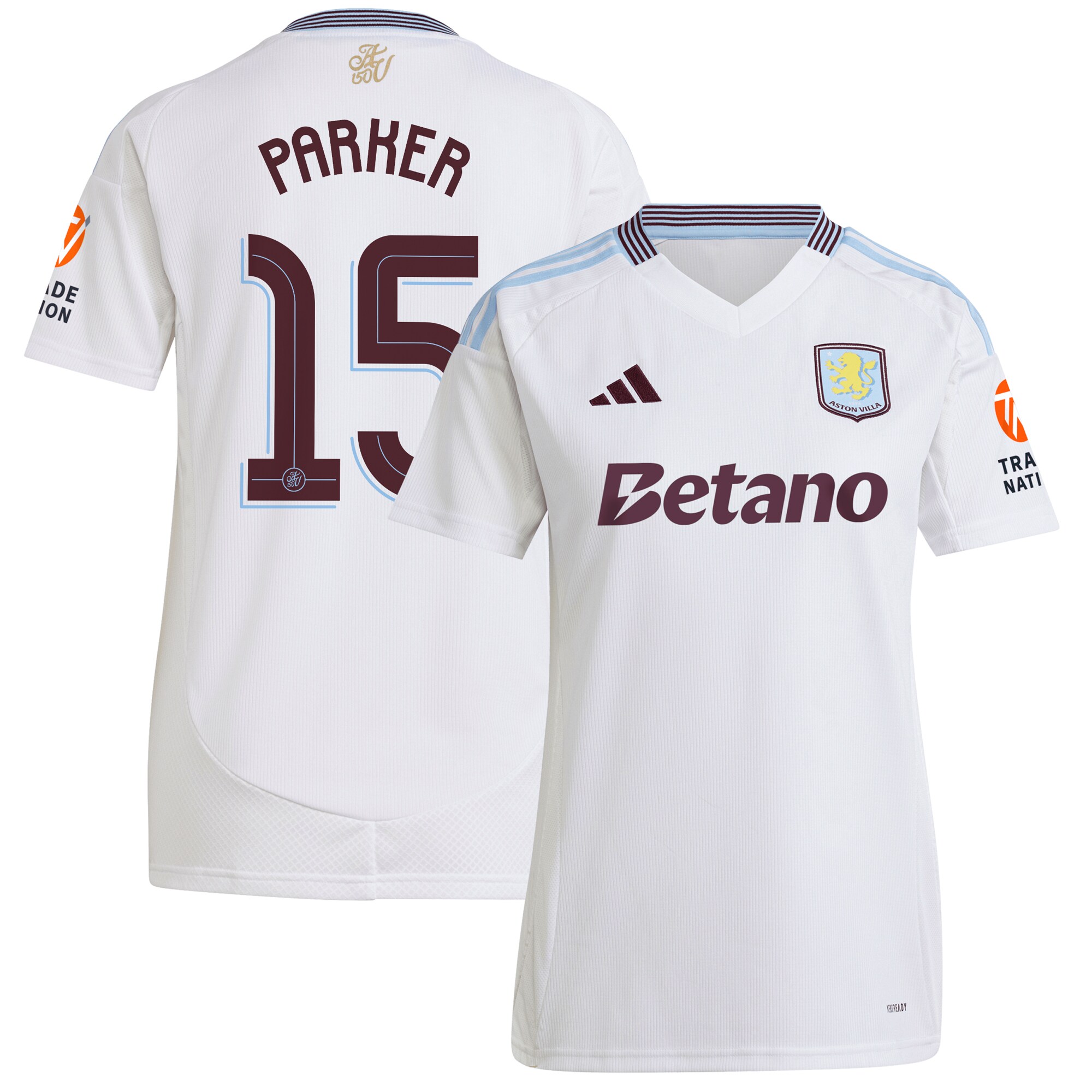 aston villa adidas away shirt 2024-25 – womens with parker 15 cup printing Collection | Official Aston Villa FC Gear Online