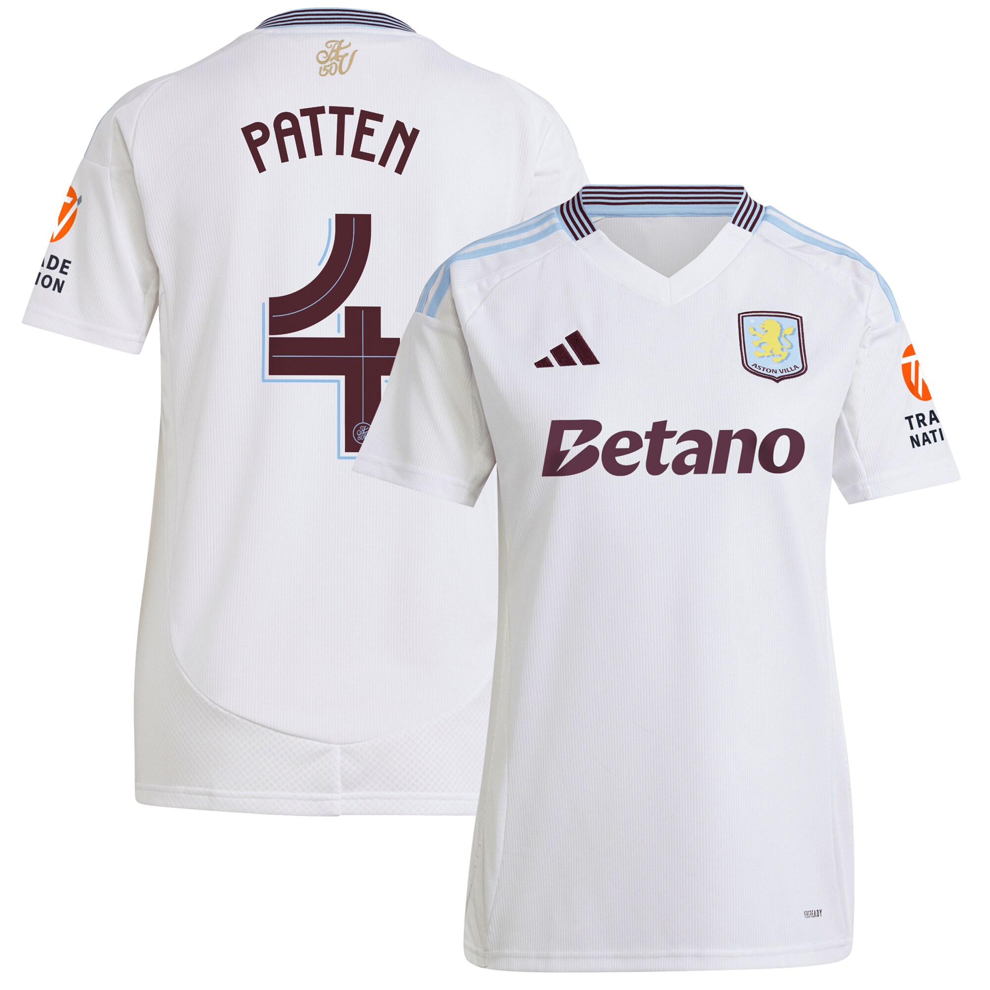 aston villa adidas away shirt 2024-25 – womens with patten 4 cup printing Collection | Official Aston Villa FC Gear Online