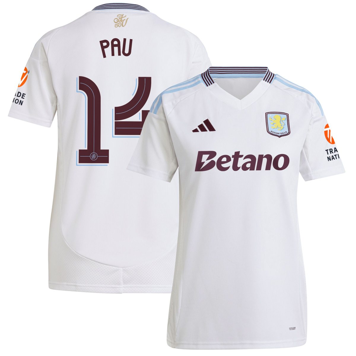 aston villa adidas away shirt 2024-25 – womens with pau 14 cup printing Collection | Official Aston Villa FC Gear Online