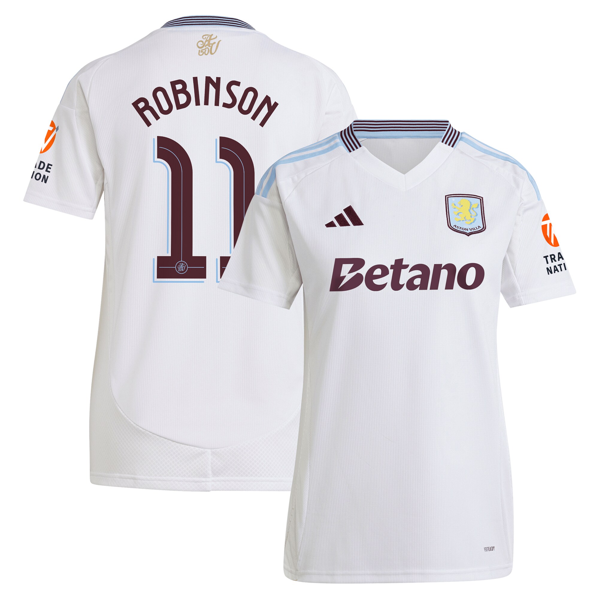 aston villa adidas away shirt 2024-25 – womens with robinson 11 cup printing Collection | Official Aston Villa FC Gear Online
