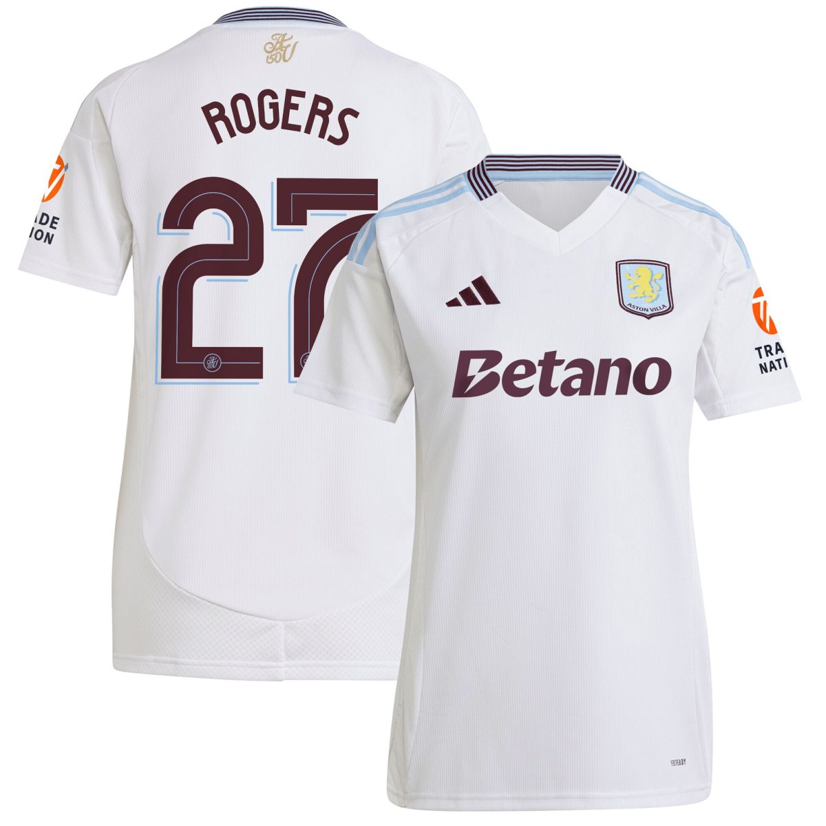 aston villa adidas away shirt 2024-25 – womens with rogers 27 cup printing Collection | Official Aston Villa FC Gear Online