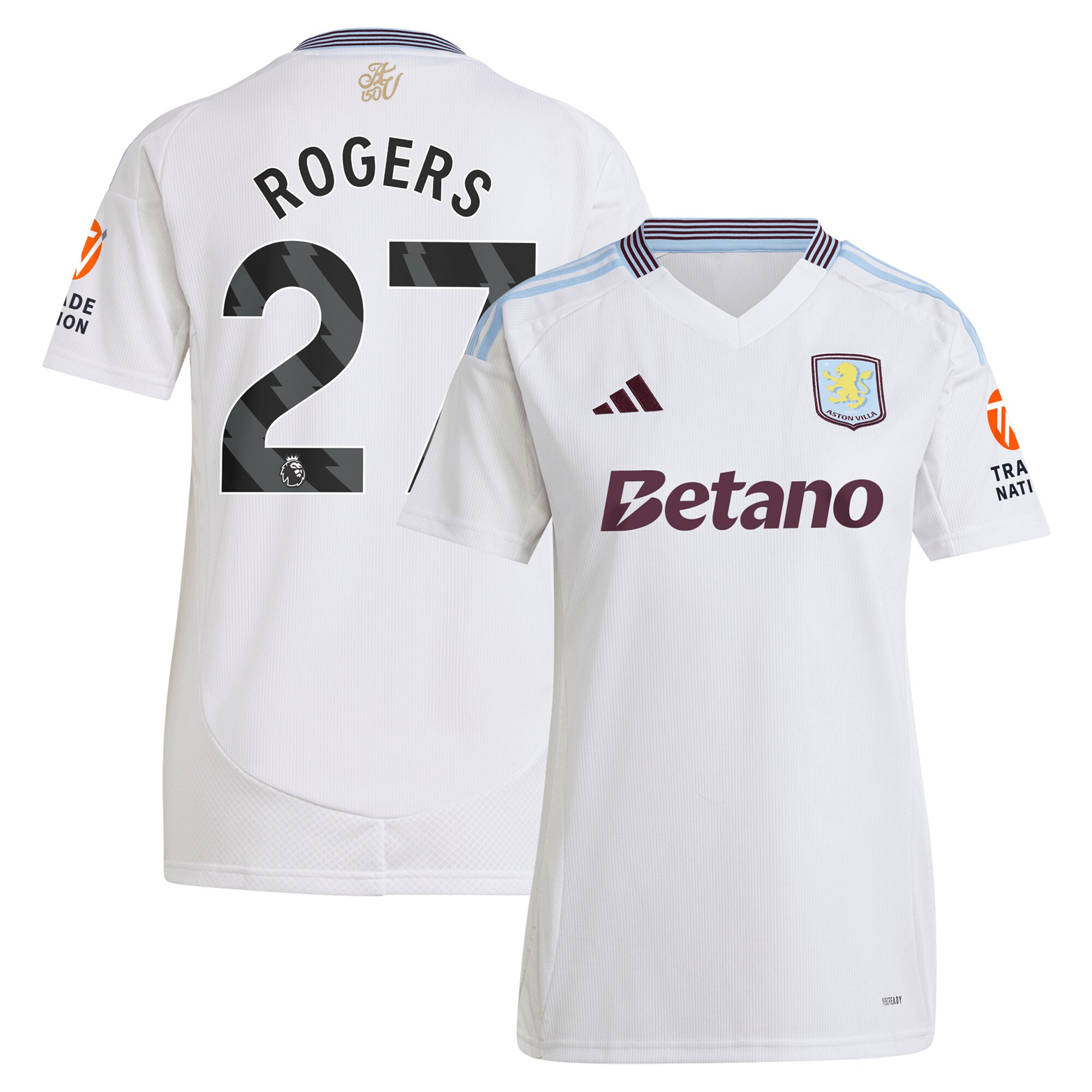 aston villa adidas away shirt 2024-25 – womens with rogers 27 printing Collection | Official Aston Villa FC Gear Online