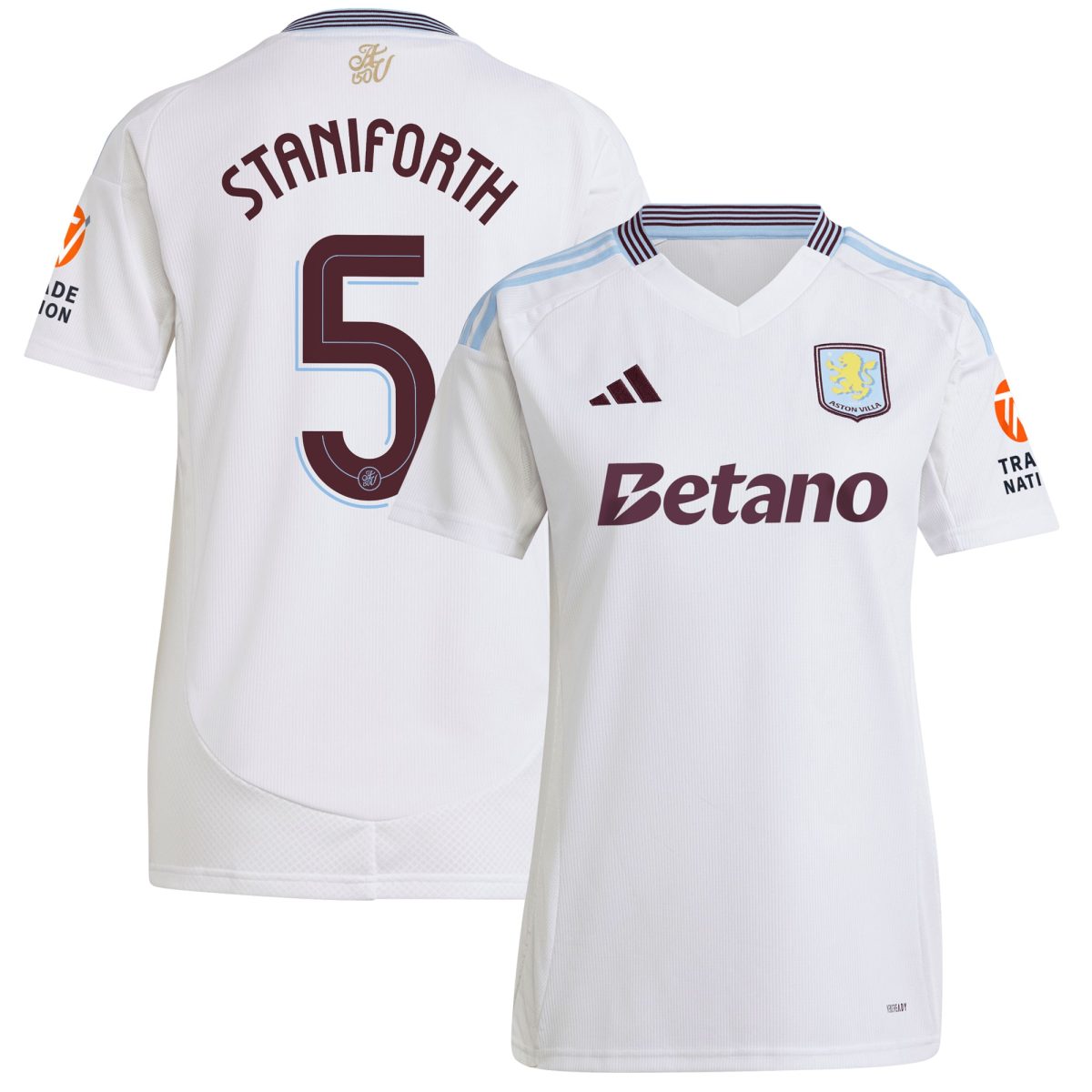 aston villa adidas away shirt 2024-25 – womens with staniforth 5 cup printing Collection | Official Aston Villa FC Gear Online