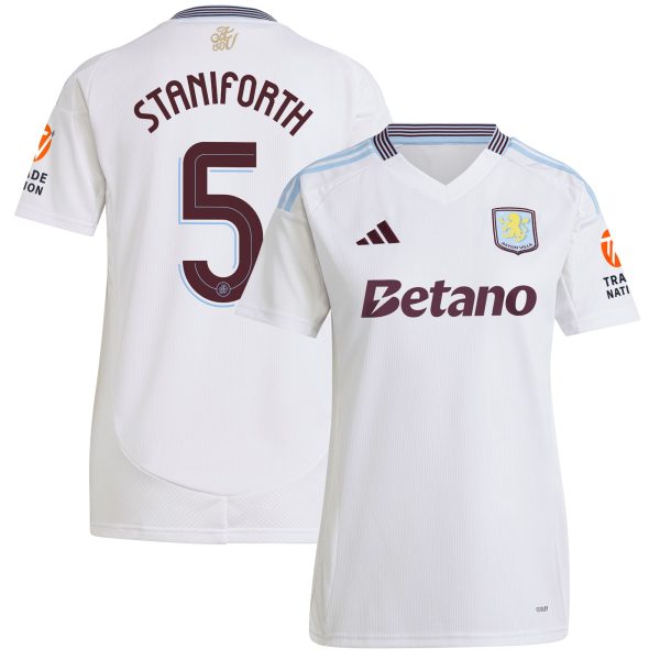 aston villa adidas away shirt 2024-25 – womens with staniforth 5 cup printing Collection | Official Aston Villa FC Gear Online