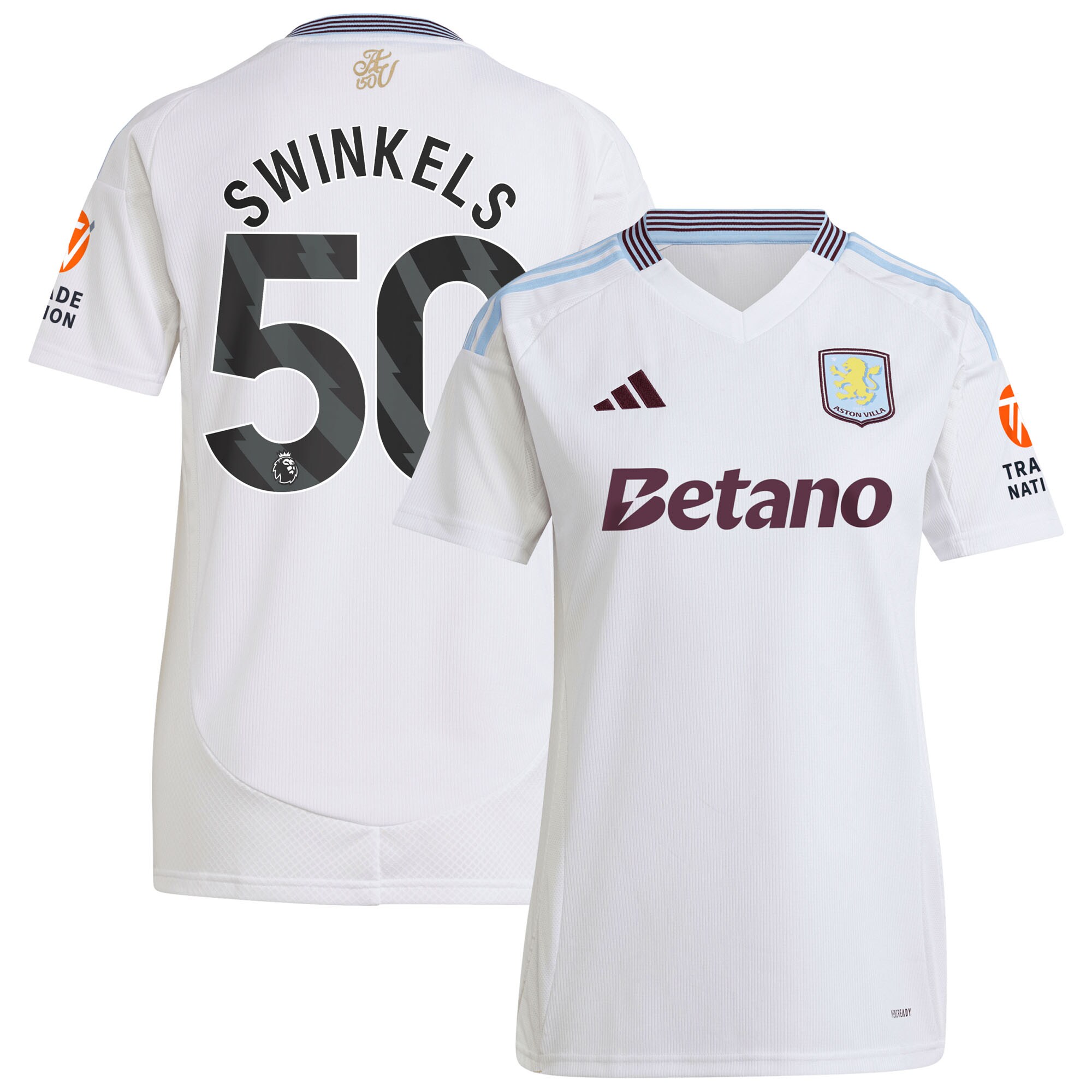 aston villa adidas away shirt 2024-25 – womens with swinkels 50 printing Collection | Official Aston Villa FC Gear Online