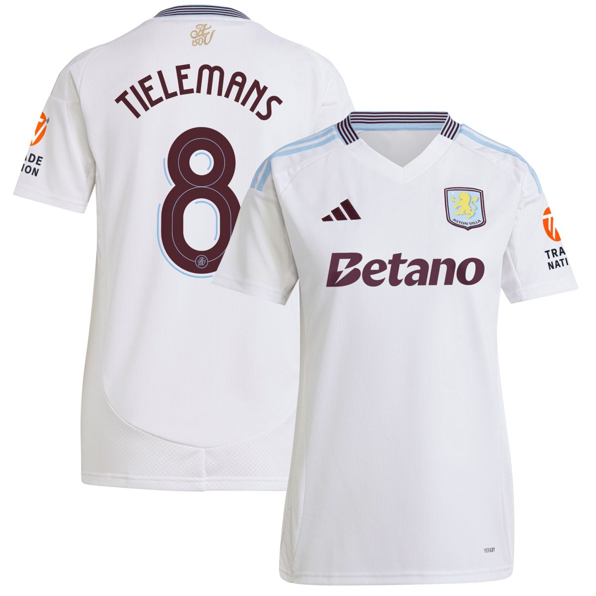 aston villa adidas away shirt 2024-25 – womens with tielemans 8 cup printing Collection | Official Aston Villa FC Gear Online