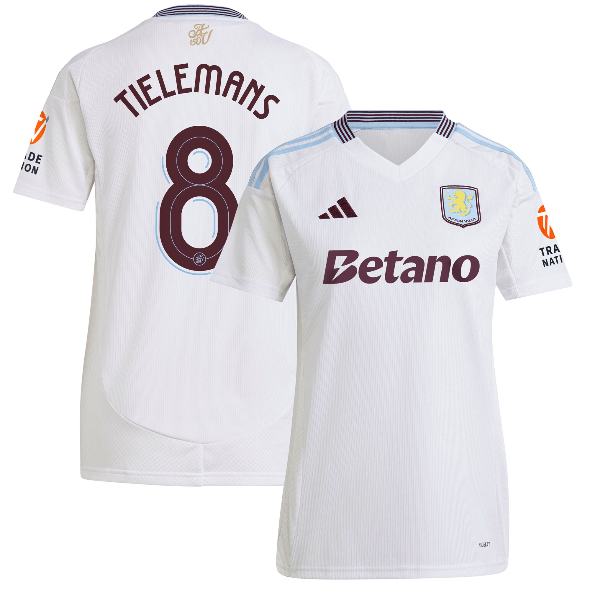 aston villa adidas away shirt 2024-25 – womens with tielemans 8 cup printing Collection | Official Aston Villa FC Gear Online