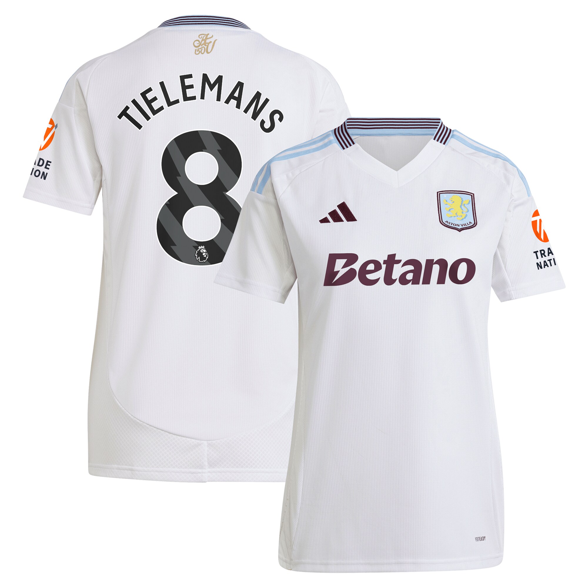 aston villa adidas away shirt 2024-25 – womens with tielemans 8 printing Collection | Official Aston Villa FC Gear Online