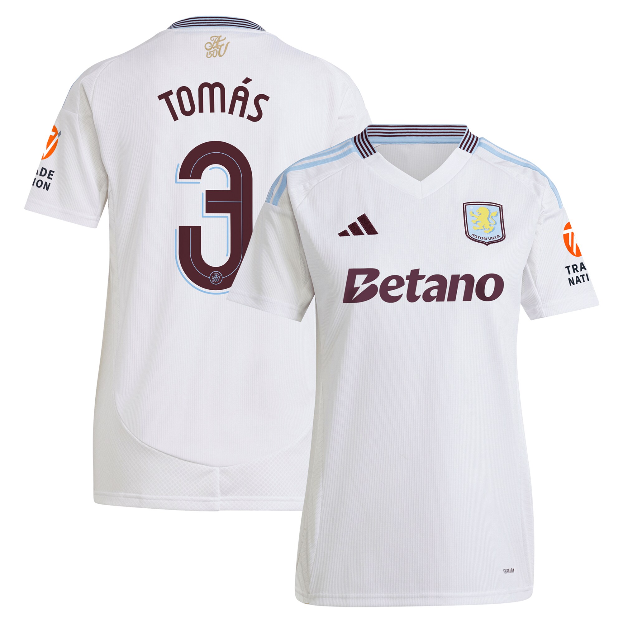 aston villa adidas away shirt 2024-25 – womens with tomás 3 cup printing Collection | Official Aston Villa FC Gear Online