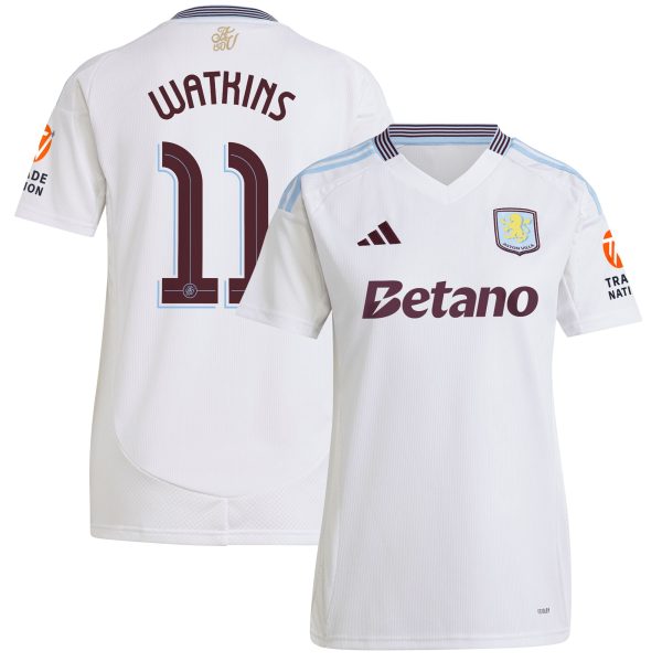 aston villa adidas away shirt 2024-25 – womens with watkins 11 cup printing Collection | Official Aston Villa FC Gear Online